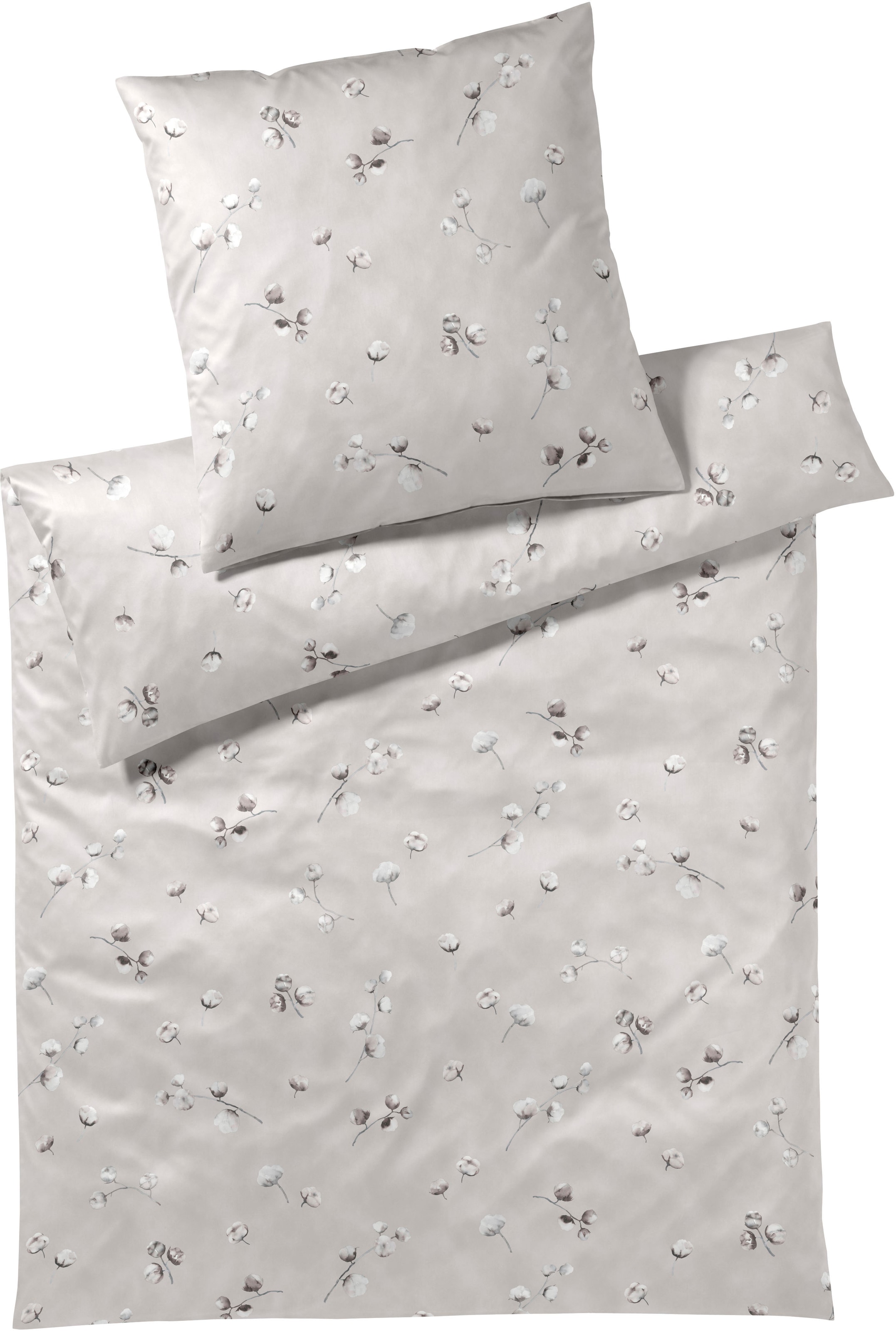 Elegante Bettwäsche "Cotton Flower" 2 Stk. tlg. angenehmes Hautgefühl günstig online kaufen
