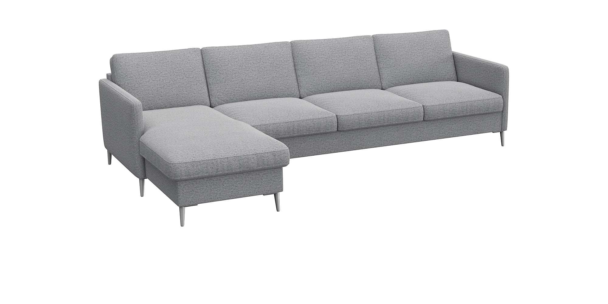 FLEXLUX Ecksofa »Fiore, super Sitzkomfort durch Kaltschaum im Sitz, L-Form«, schmale Armlehnen, Füße Alu