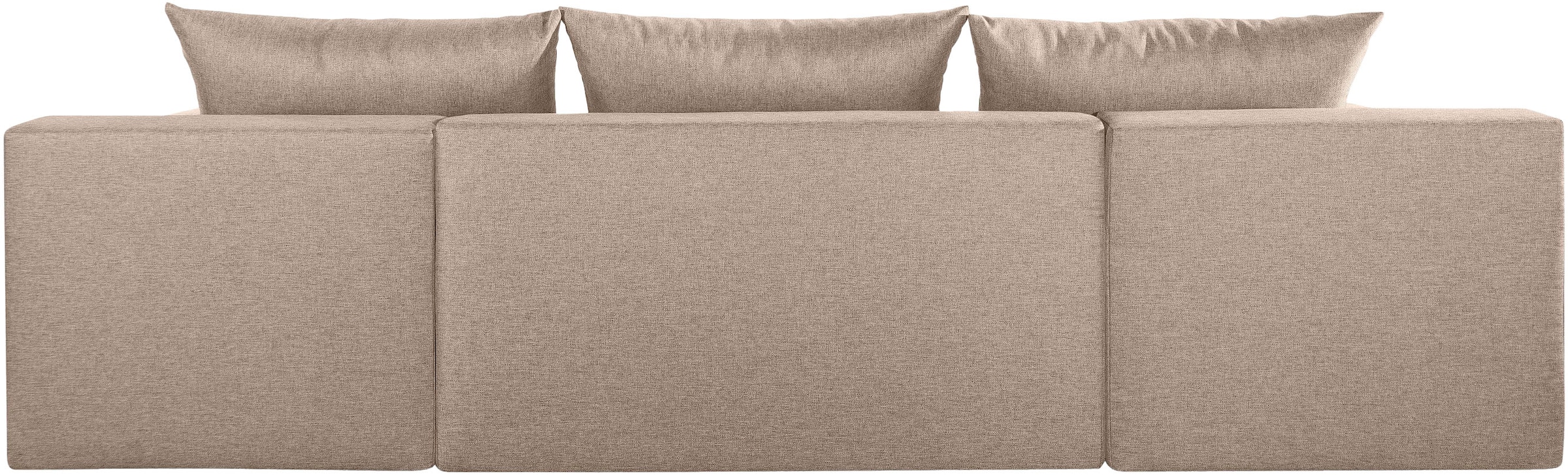 COLLECTION AB Wohnlandschaft »Josy U-Form, Breite 269 cm, Flachgewebe, Struktur, Cord & Cord/Mix«, (Cord-/Mix), inkl. Bettfunktion, Bettkasten, mit 3 gleich großen Rückenkissen