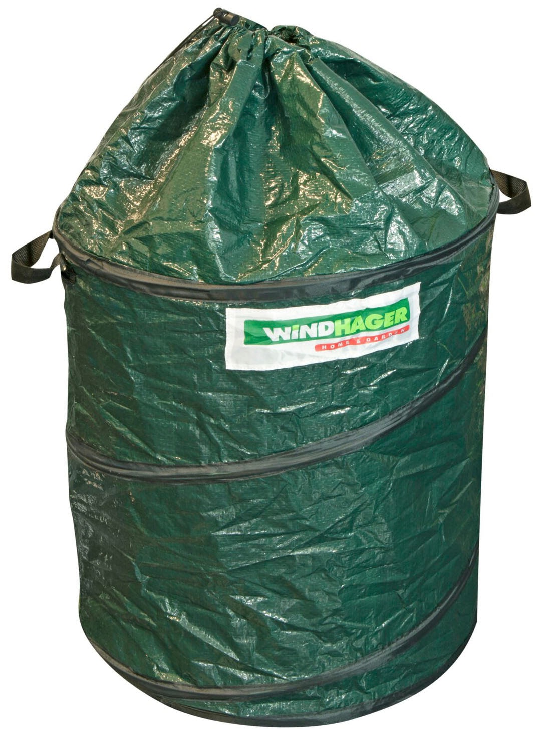 Windhager Gartensack "Pop Up Bag, Gartenabfallsack verschließbar mit Kordelzug" 1 tlg. Laubsack selbstaufstellend, Springsack Ø 50 x 60 cm, 120 Liter, grün