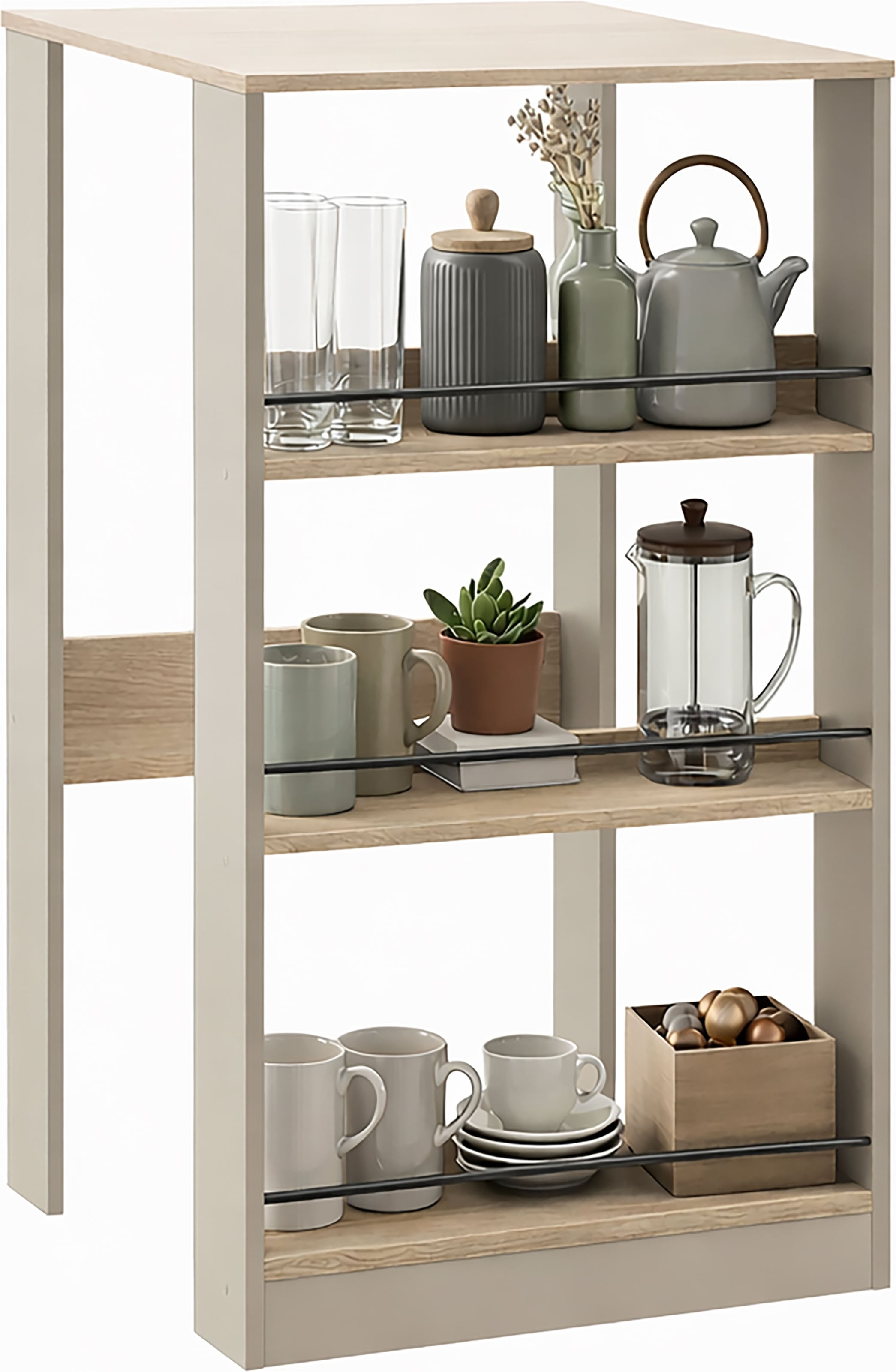 KOCHSTATION Küchentisch »KS-Kolari« 1 Stk. tlg. Breite 58 cm, mit 3 offenen Fächern