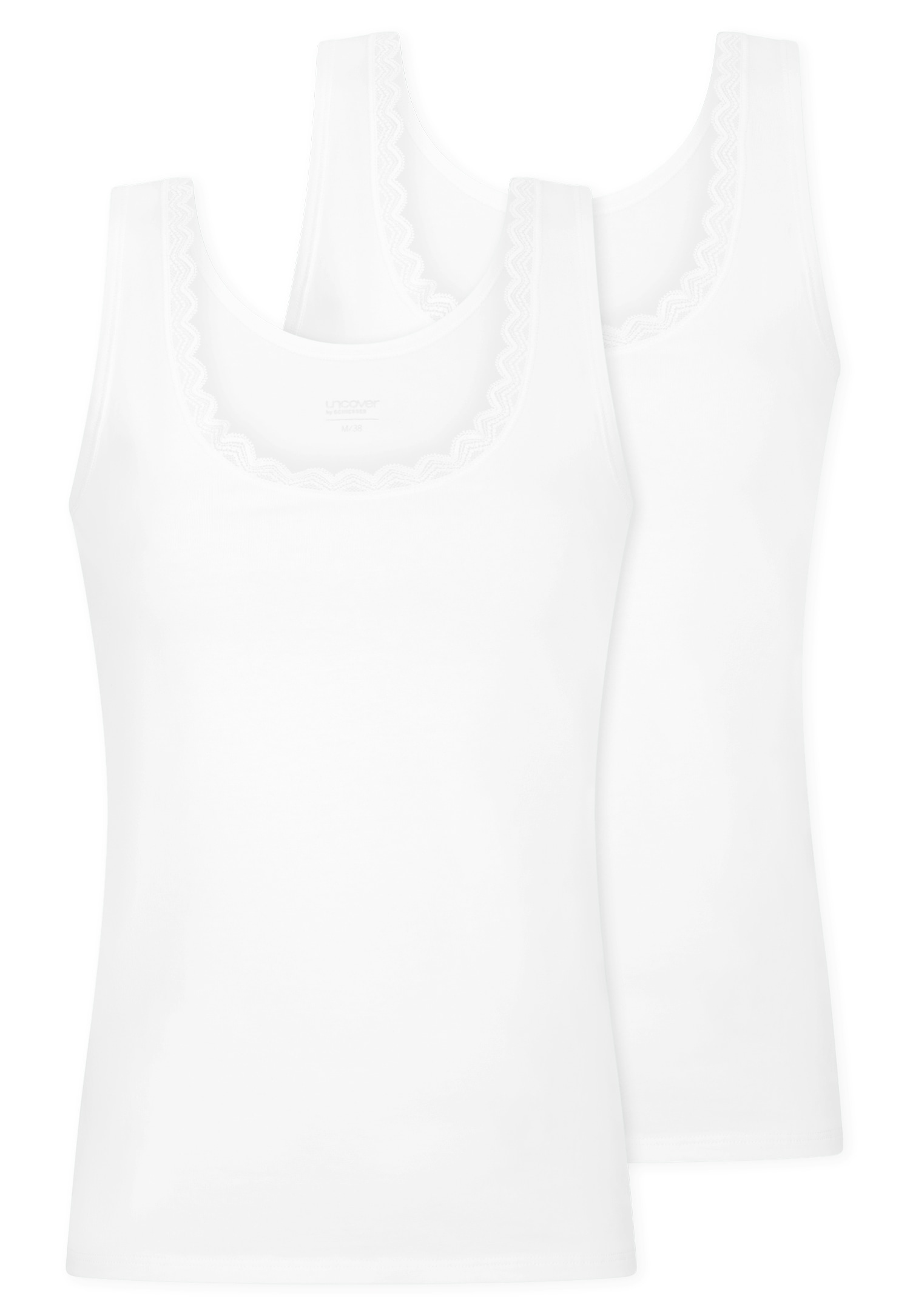 uncover by SCHIESSER Trägertop "UNCOVER Cotton Lace" mit Rundhalsausschnitt und kleiner Häkelkante