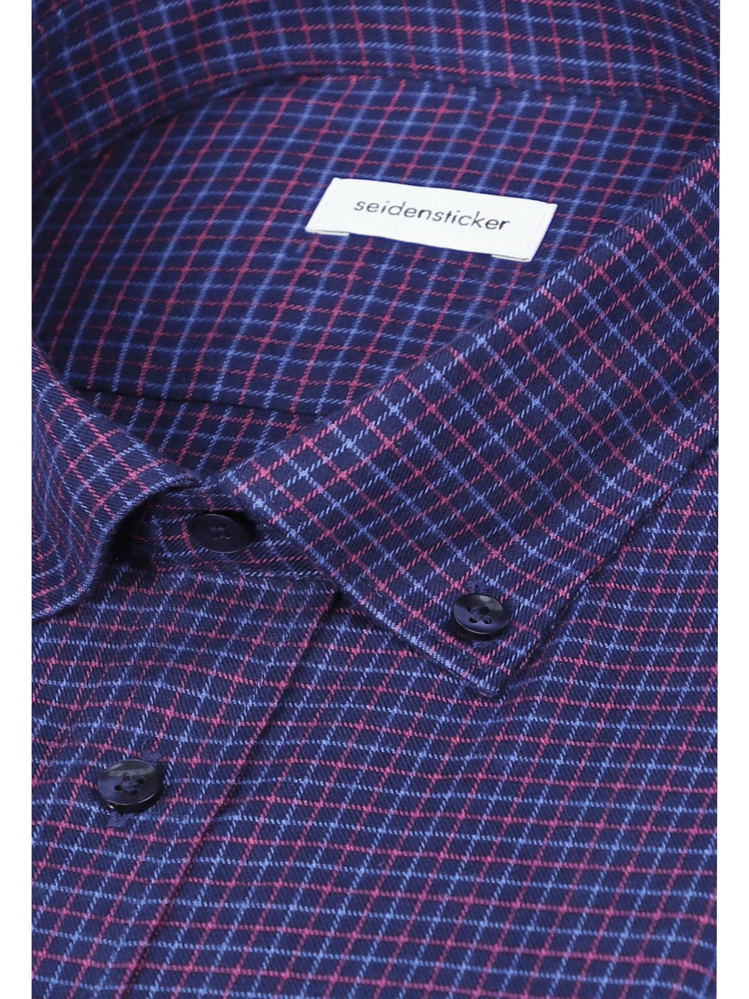 seidensticker Flanellhemd »Schwarze Rose« Slim 1/1 Button-Down-Kragen Karo