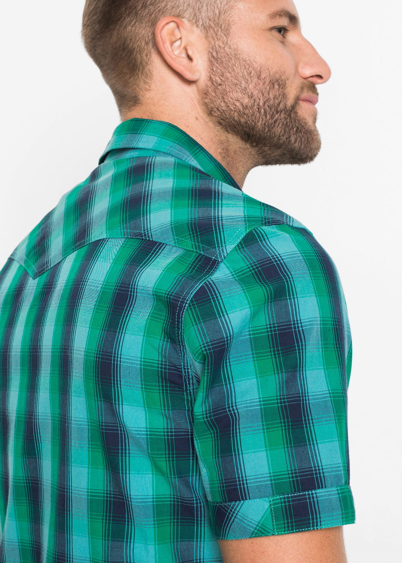 bonprix Kurzarmhemd regular fit Passform, aus reiner Baumwolle, mit kurzen Ärmeln