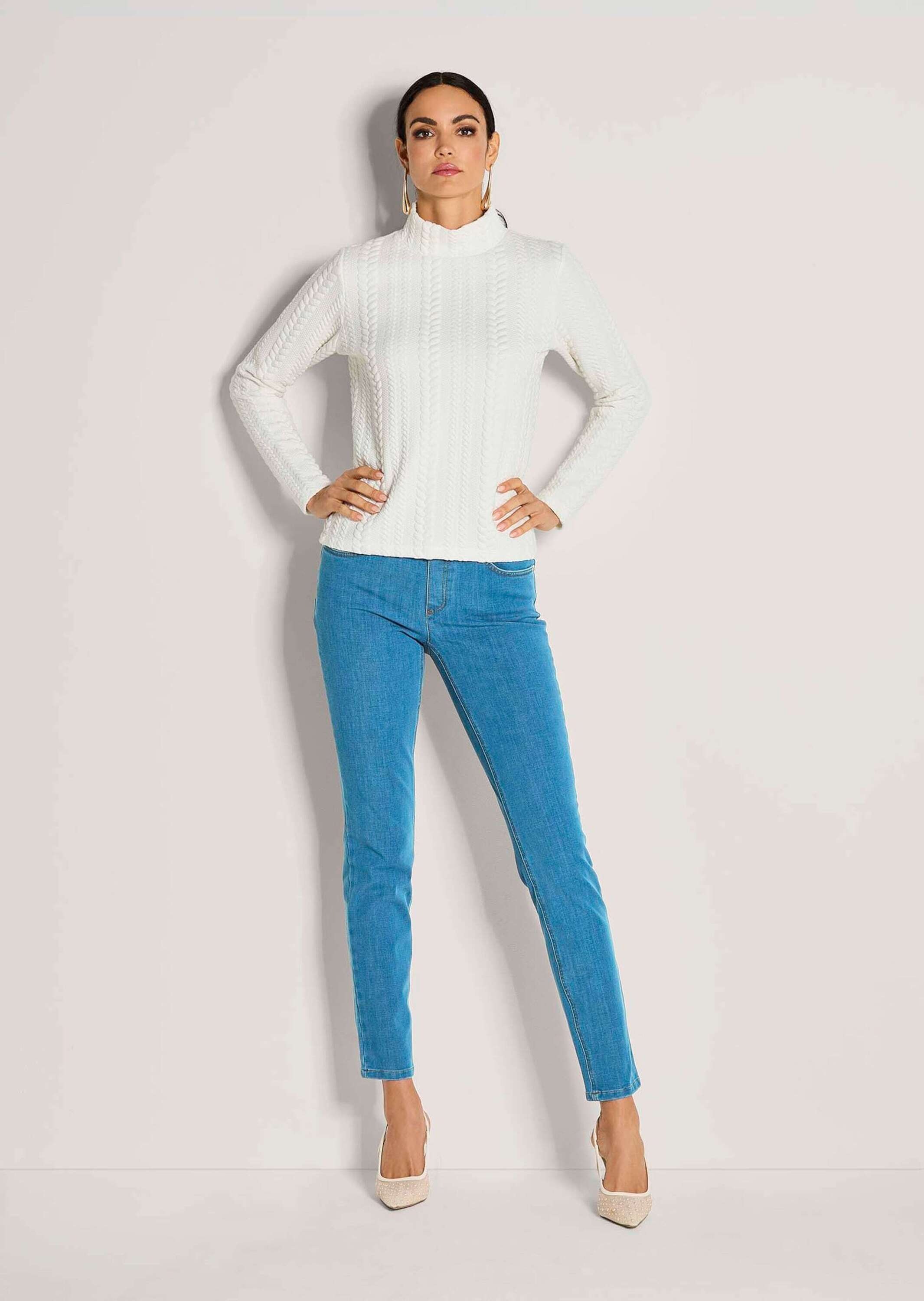 MADELEINE Langarmshirt "Sweatshirt Sweatshirt mit Zopfstruktur" Zopfstruktu günstig online kaufen