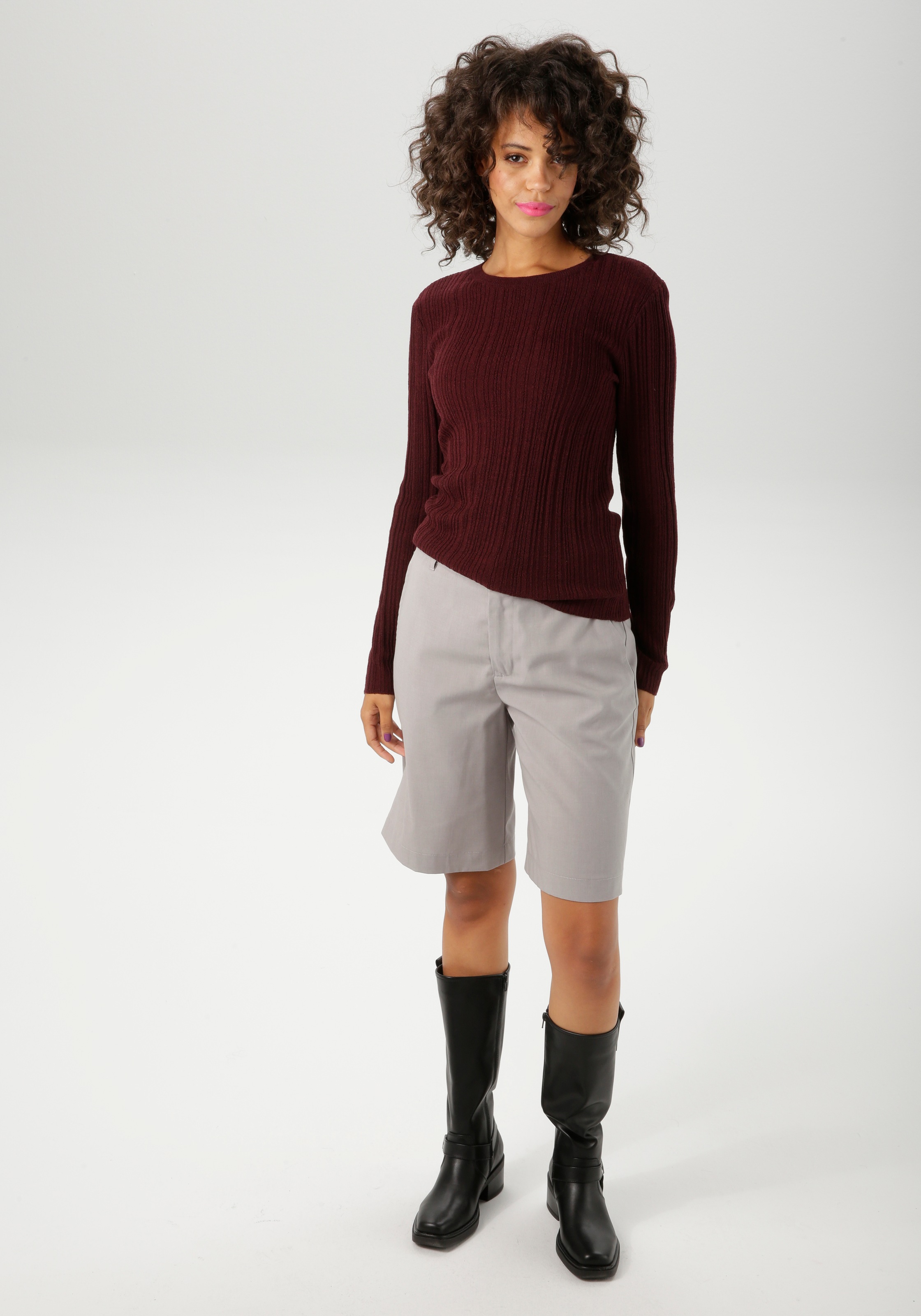 Aniston CASUAL Strickpullover, im Ripp-Muster-Mix - NEUE KOLLEKTION