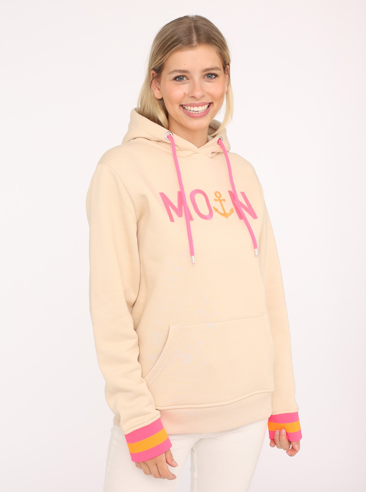Zwillingsherz Hoodie ""Rahel"", Kontrastbündchen, Kängurutasche, Langarm, K günstig online kaufen