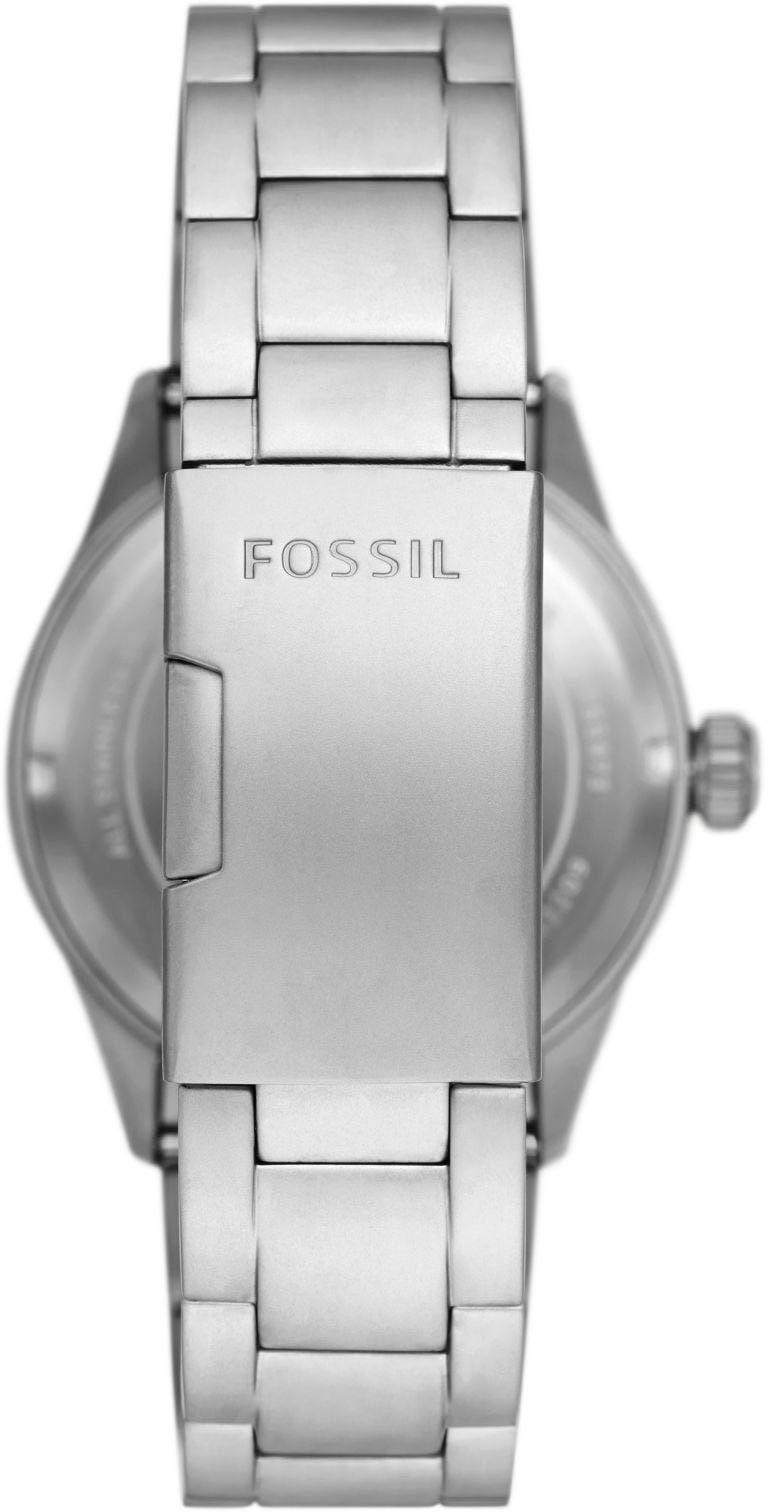 Fossil Solaruhr »DEFENDER, FS5973«, Armbanduhr, Herrenuhr, Damenuhr, Edelstahlarmband, bis 10 bar wasserd.