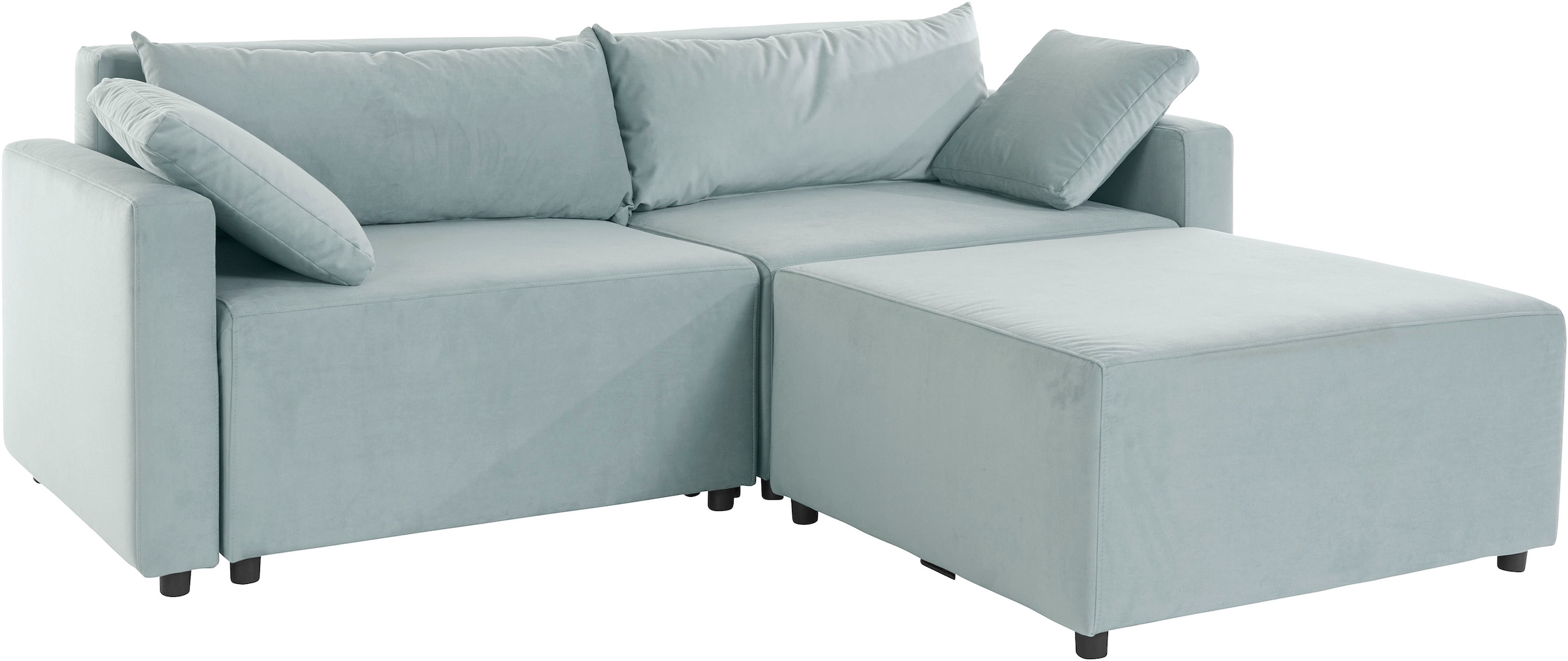 INOSIGN Ecksofa »Marva 3tlg. L-Form«, beide Armlehnelemente ausziehbar für Bettfunktion, mit Bettkasten