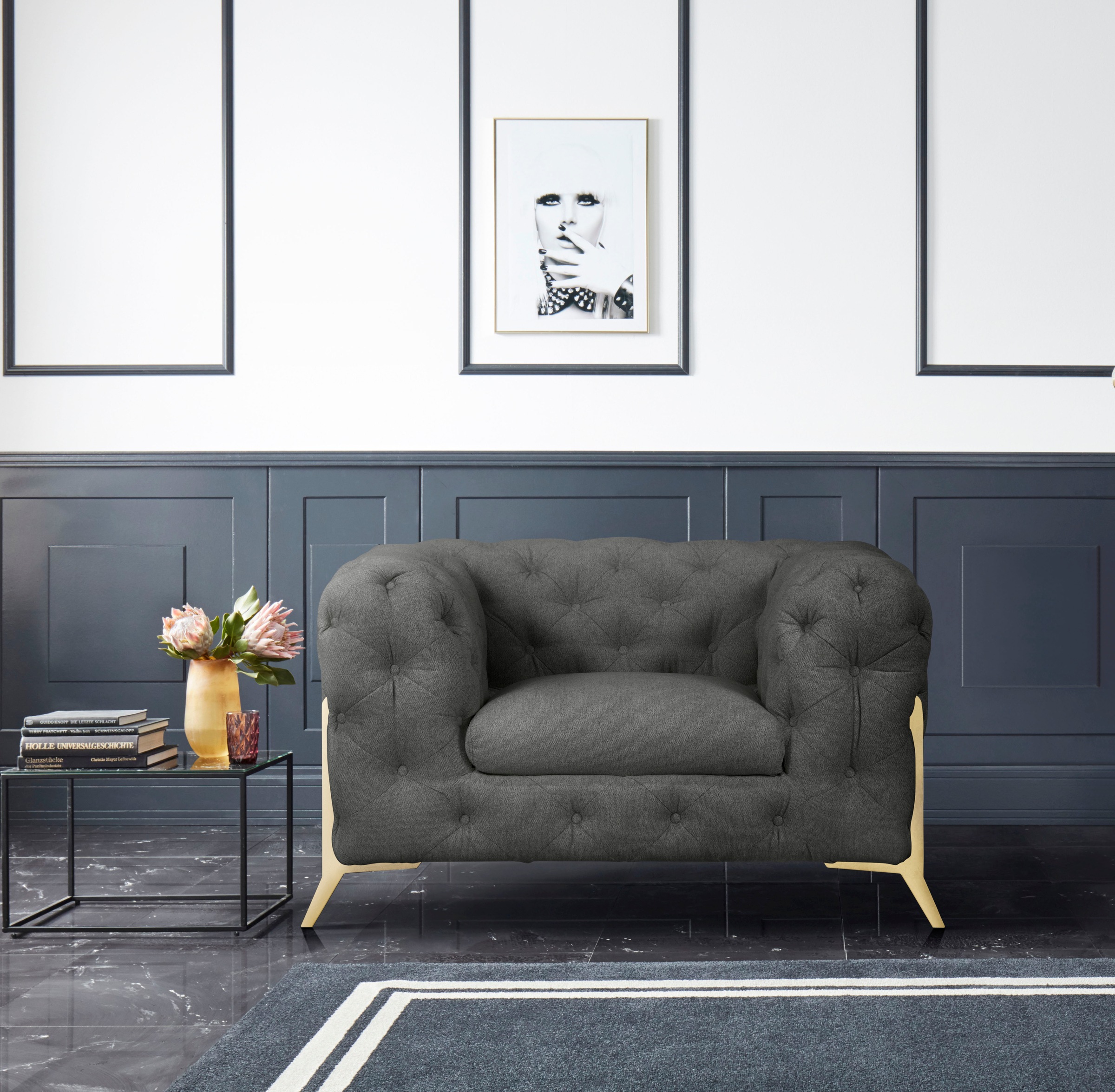 Home affaire Chesterfield-Sessel "Amaury Sessel" aufwändige Knopfheftung, m günstig online kaufen