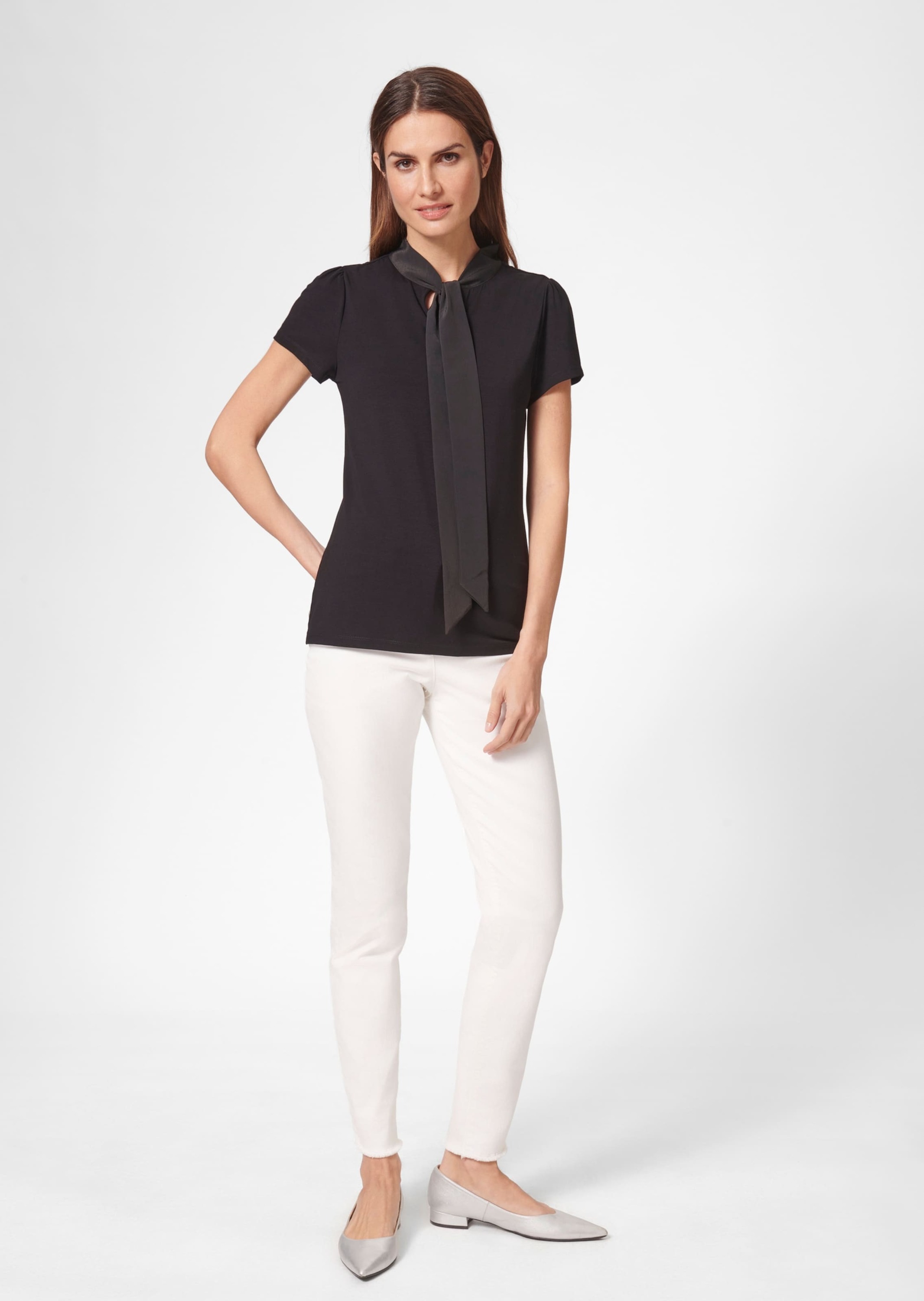 MADELEINE Kurzarmshirt "Blusenshirt Kurzarmoberteil mit Schluppe" Glanzbänd günstig online kaufen