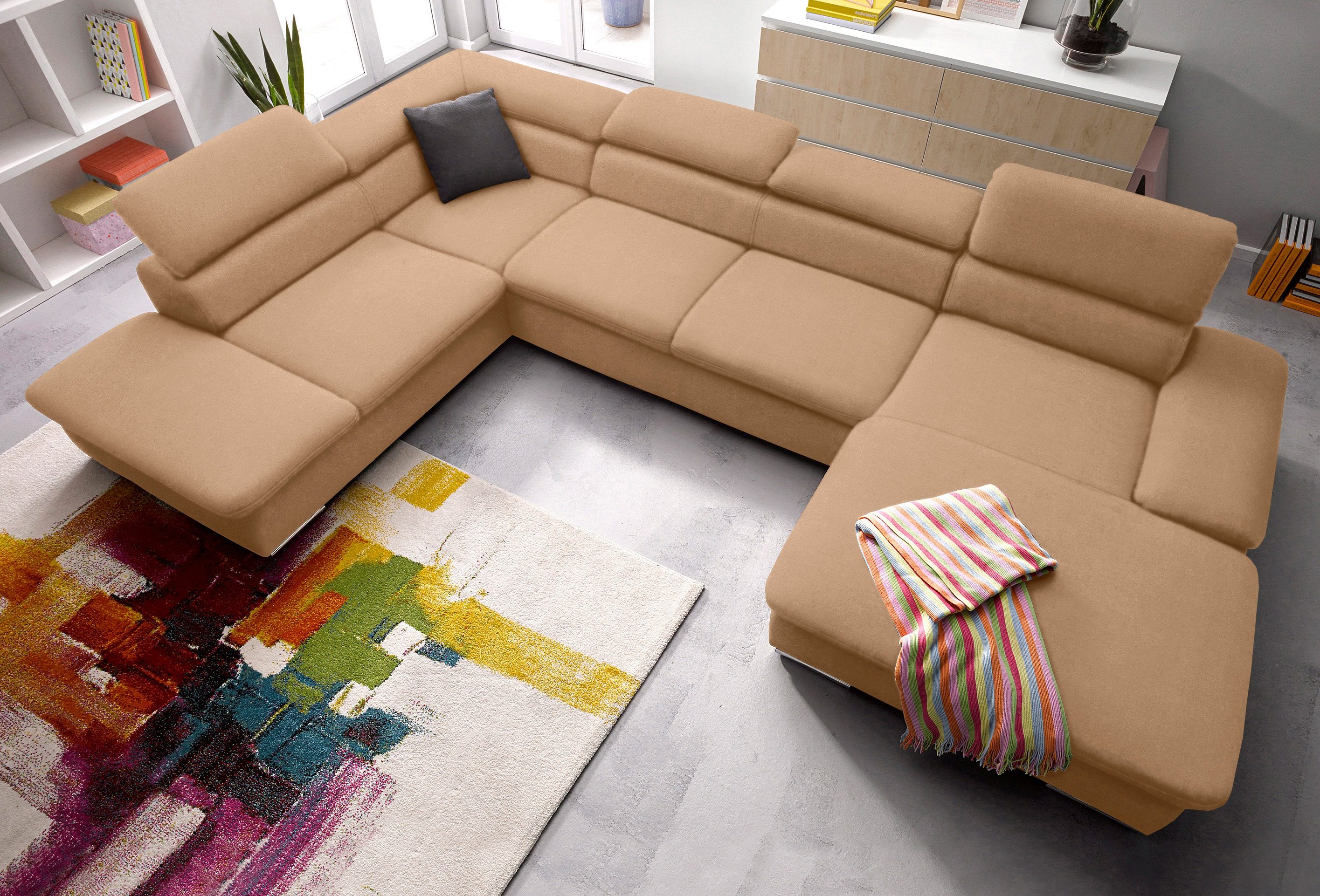 sit&more Wohnlandschaft "Alcatraz U-Form" wahlweise mit Schlaffunktion