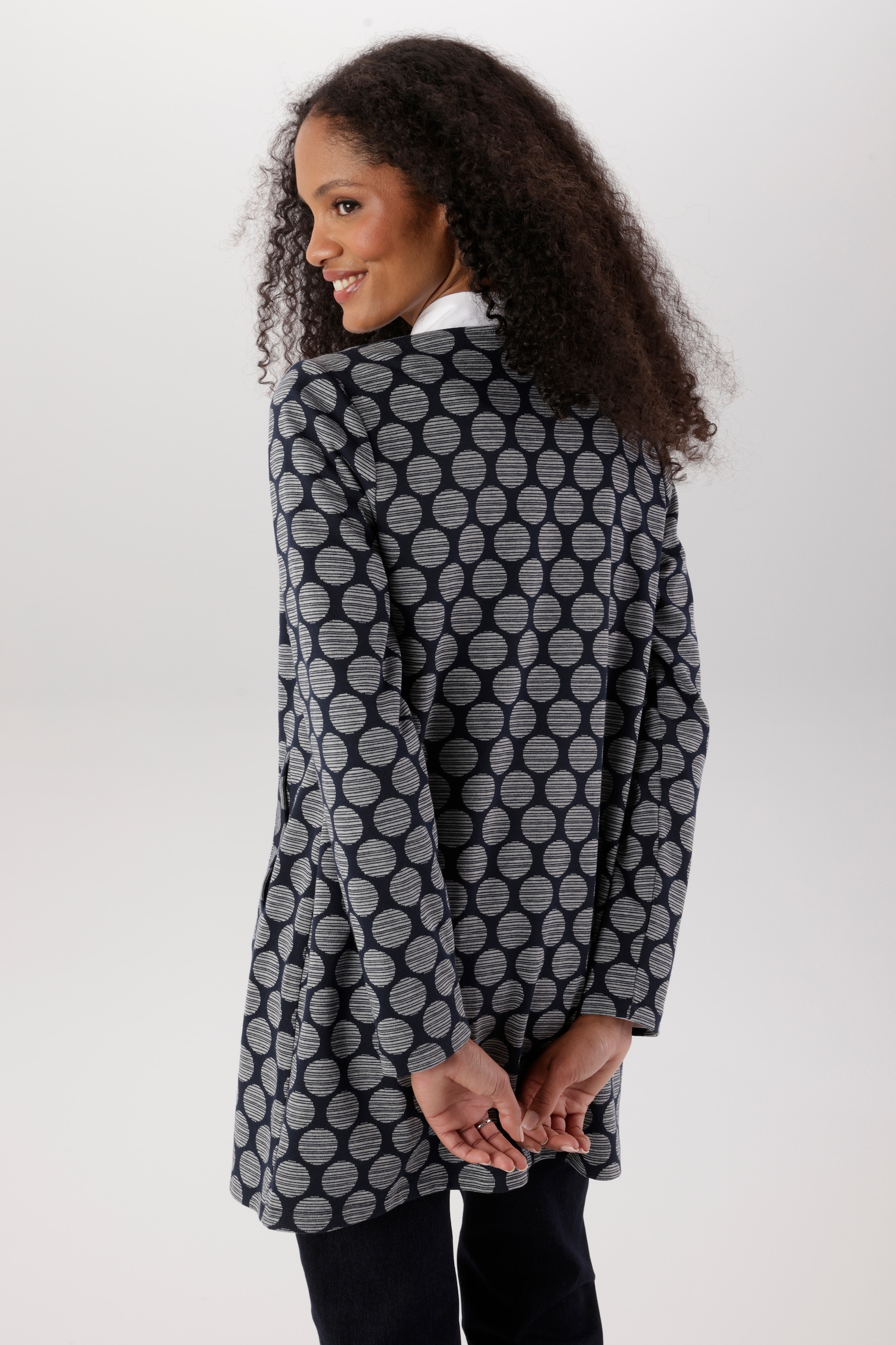 Aniston SELECTED Longblazer in modischer Länge und mit gestreiften Punkten - NEUE KOLLEKTION