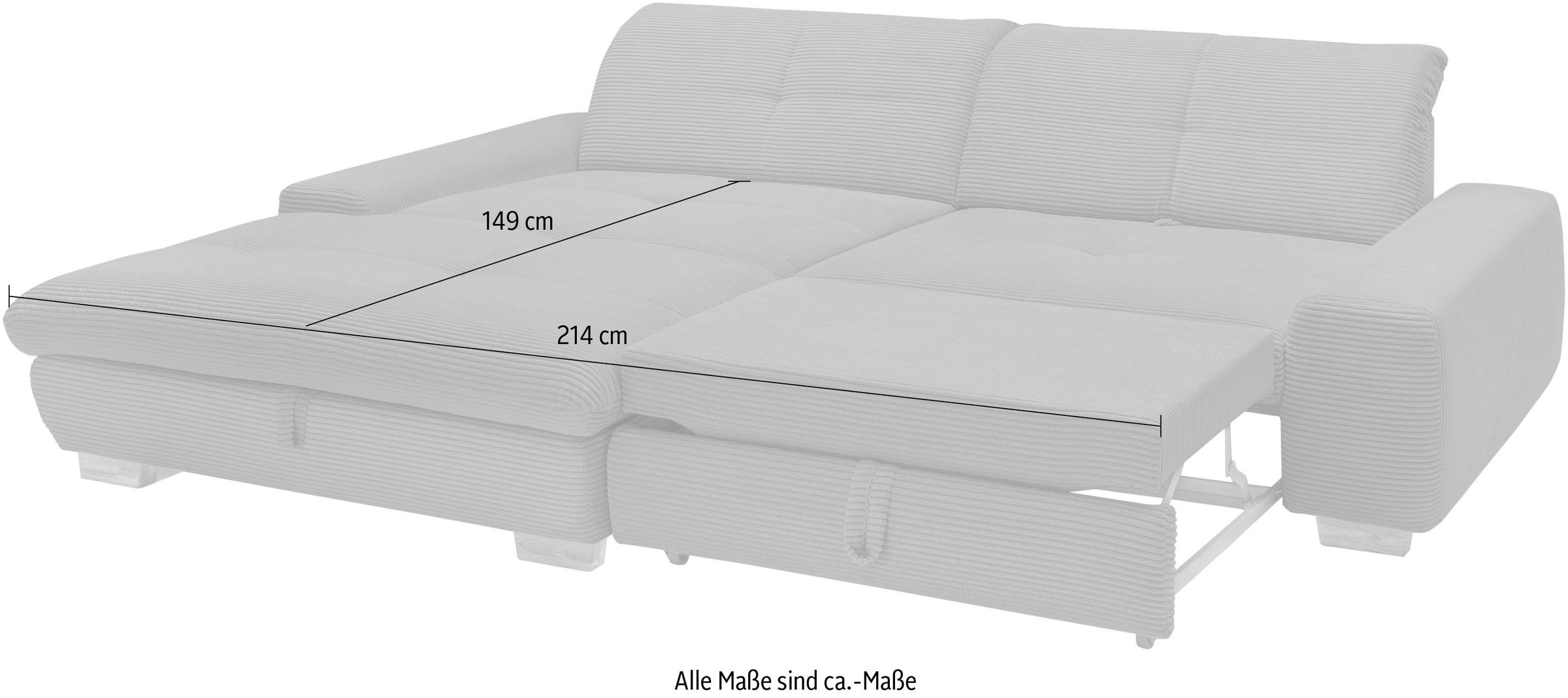 set one by Musterring Ecksofa »SO 1200 inkl. Sitztiefen- & Rückenverstellung für hohen Sitzkomfort,«, wahlweise mit Bettfunktion und Stauraum, L-Form, auch in Cord Bezug