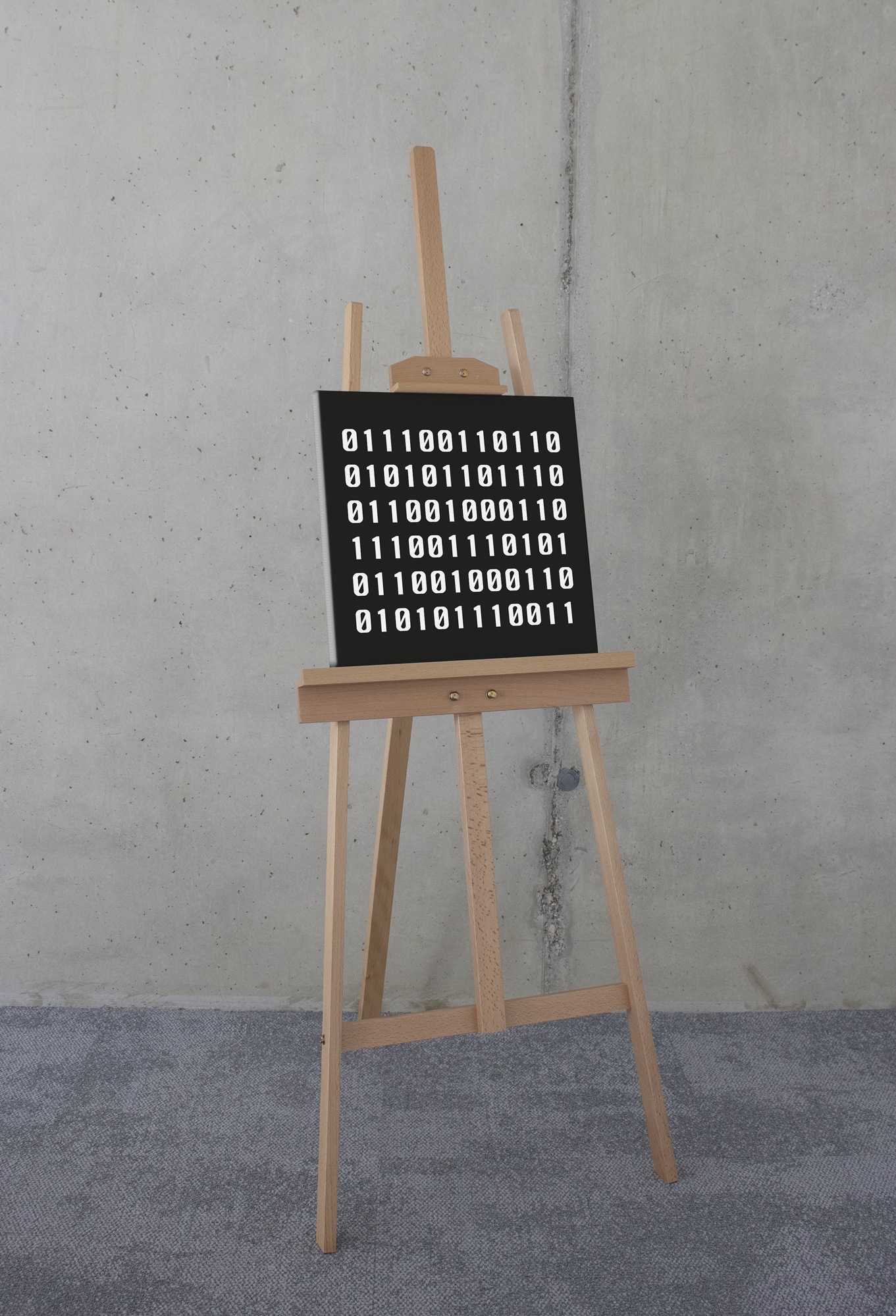 Thumbnail - Komar Leinwandbild "Typo Naughty Binary - Größe 40 x 40 cm" Natur 1 Stk. tlg. Keilrahmenbild mi Echtholzrahmen