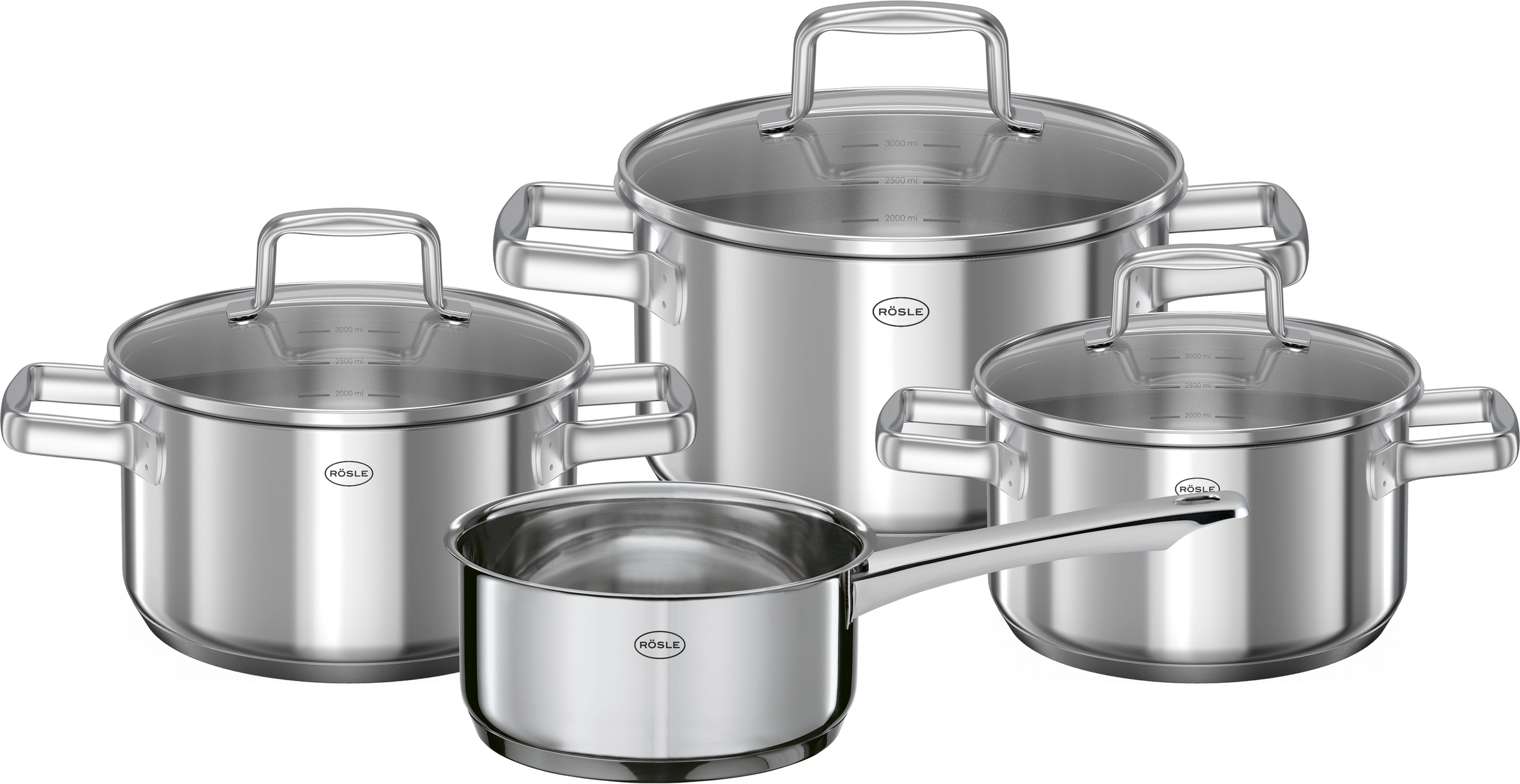 RÖSLE Topf-Set "MOMENTS"silberfarben, Töpfe