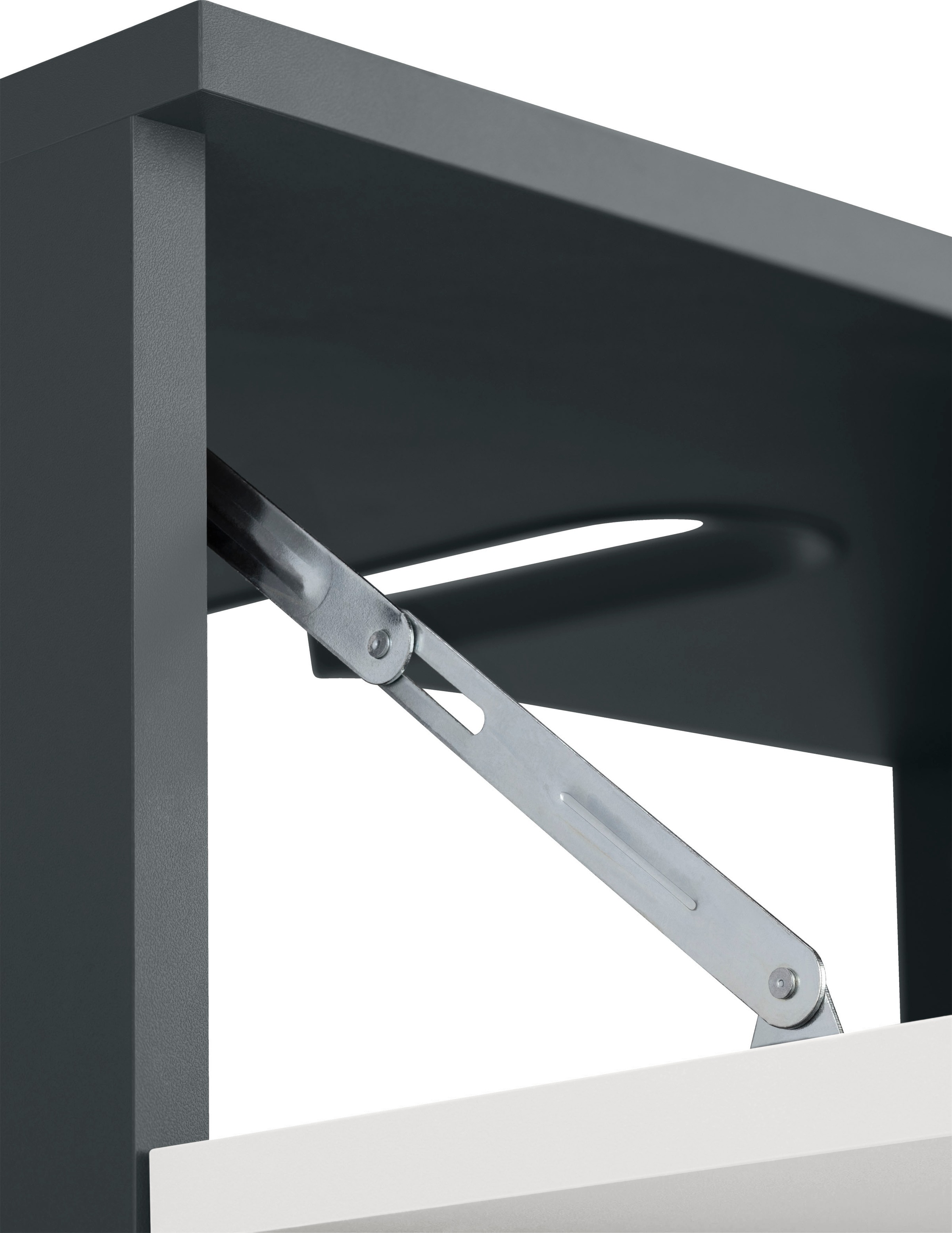 INOSIGN Waschbeckenunterschrank »Skara«, mit Klappe und Schubkasten, schwarze Griffe, Breite 60 cm, Höhe 55 cm
