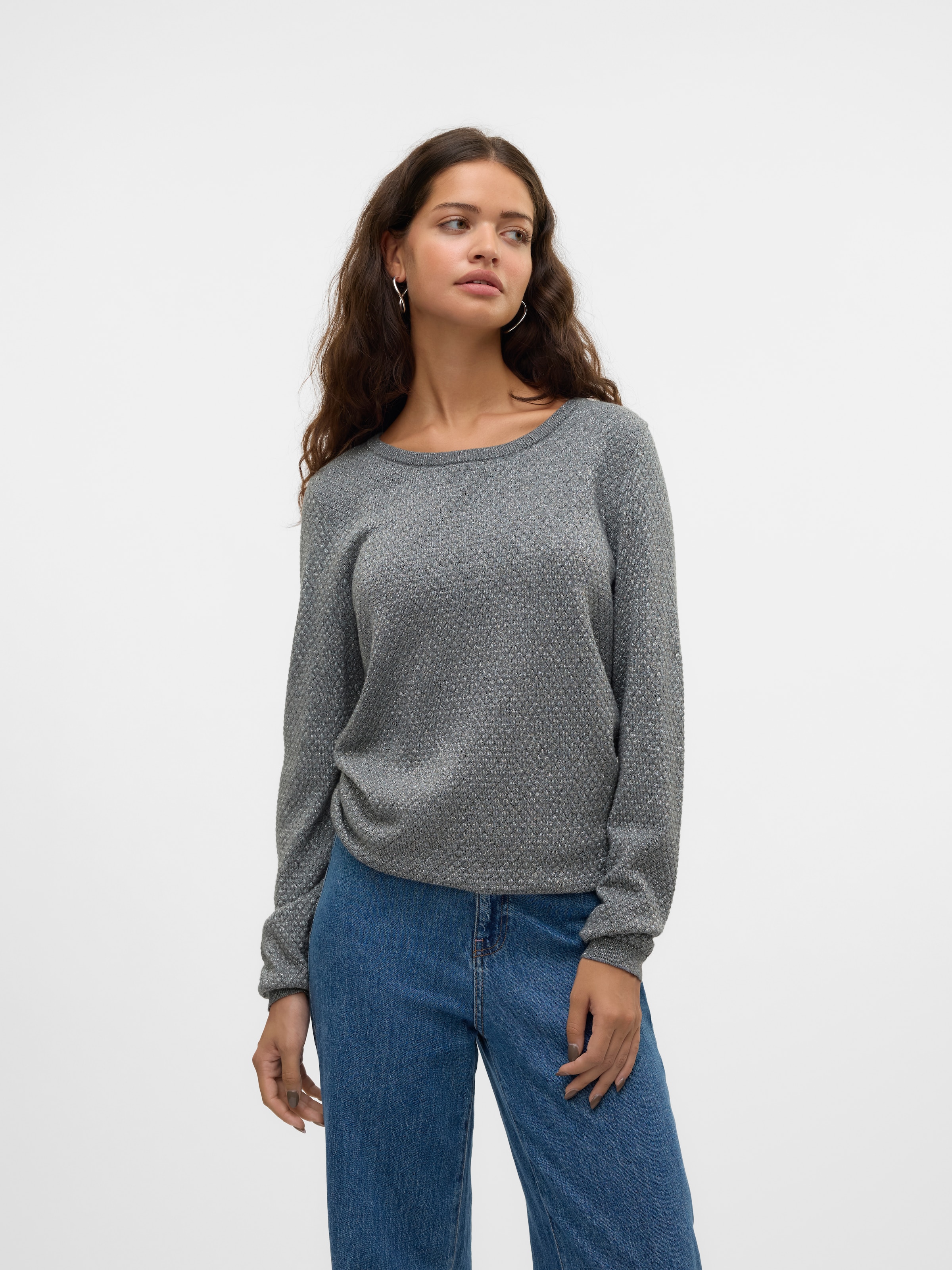 Vero Moda Rundhalspullover "VMCARE SHINE LS O-NECK PULLOVER", mit leichtem günstig online kaufen