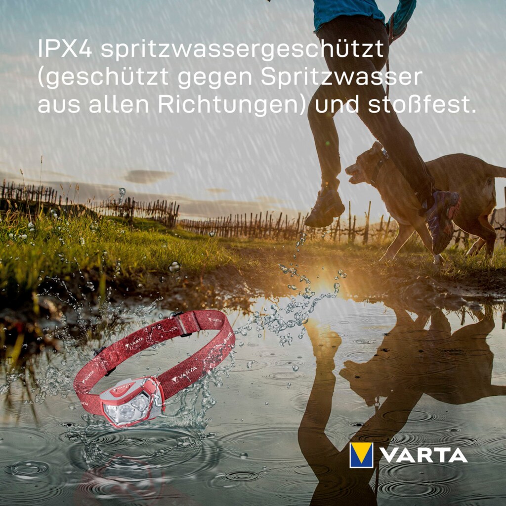 VARTA Kopflampe »VARTA Outdoor Sports H20 Pro inkl. 3xAAA Batterien«