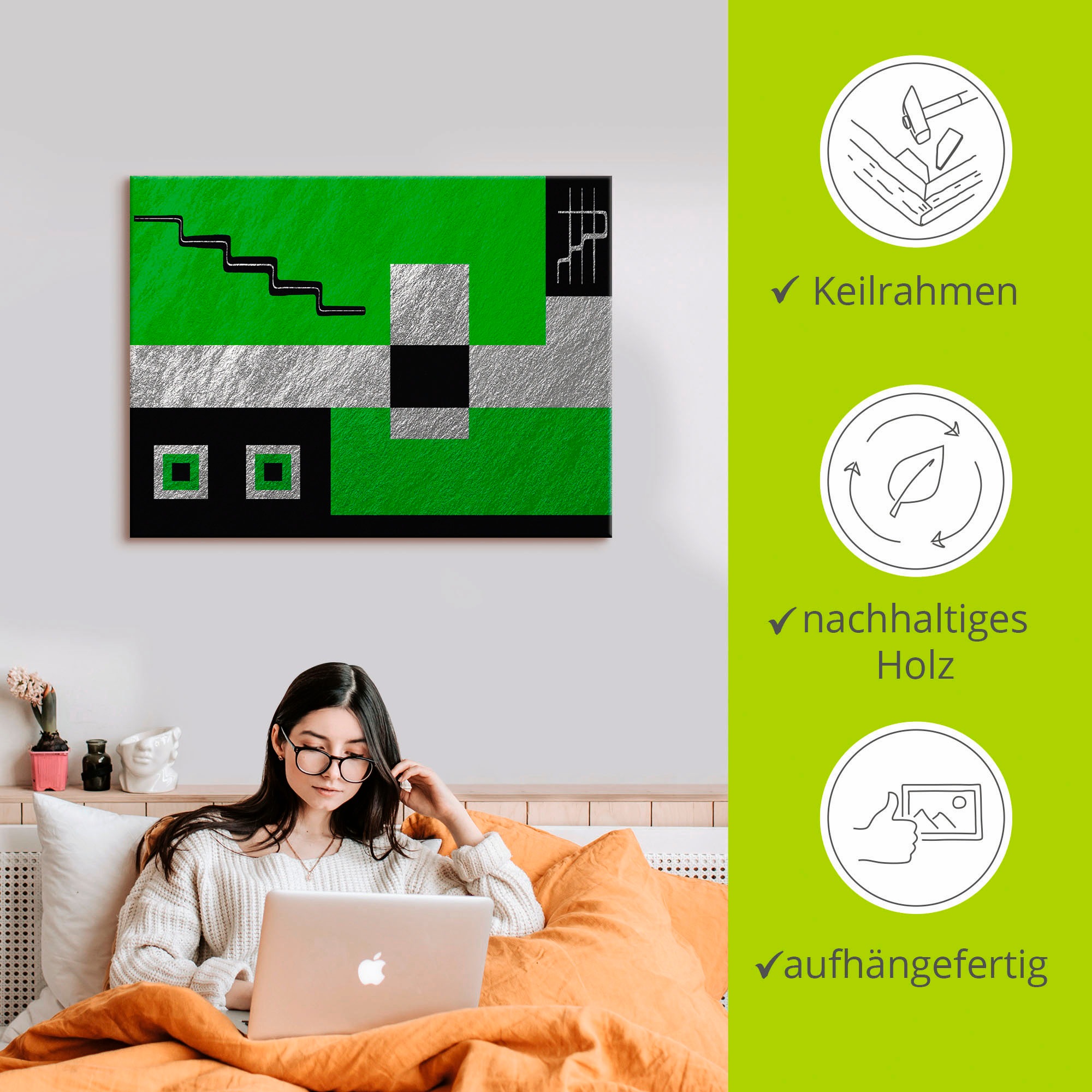 Artland Leinwandbild »Modern I«, Muster, (1 St.), auf Keilrahmen gespannt