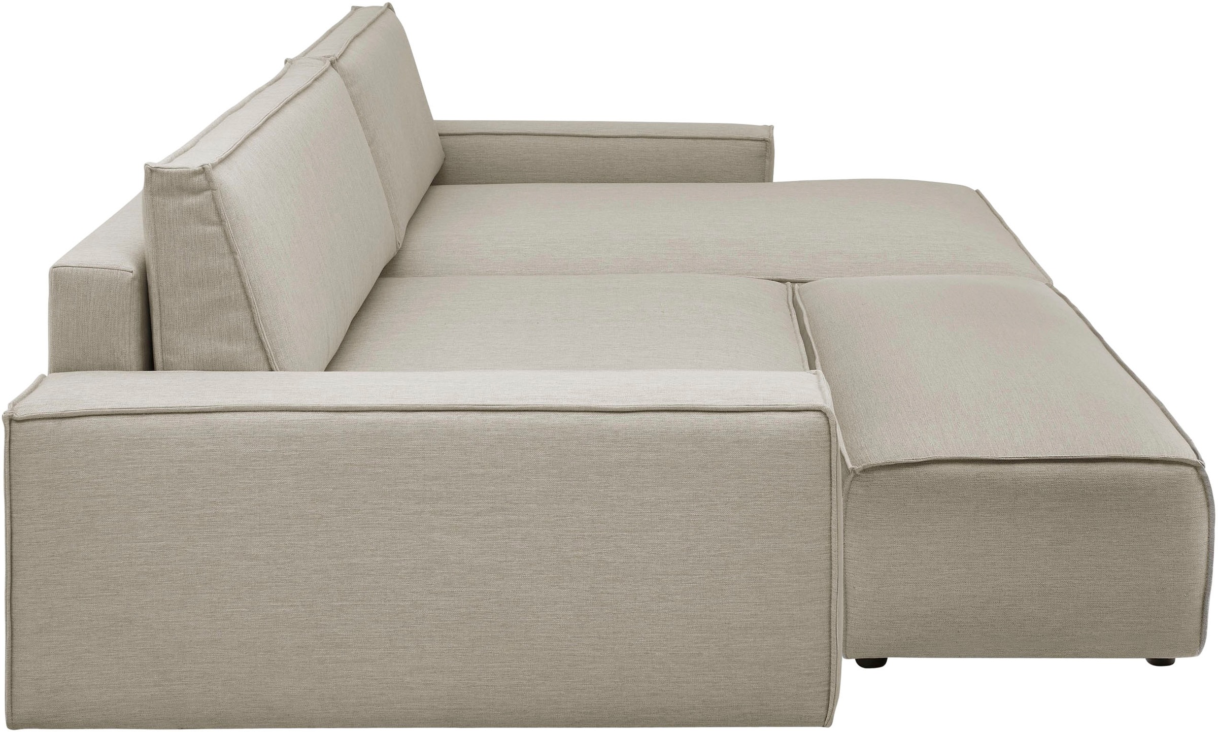 Home affaire Polsterecke »NEU: SHERWOOD XXL tief, L-Form mit Schlaffunktion, Big-Sofa mit Hocker«, (Set, 2 St.), stellbar zum Schlafsofa (Krokodilverbinder), Cord, Leinenoptik