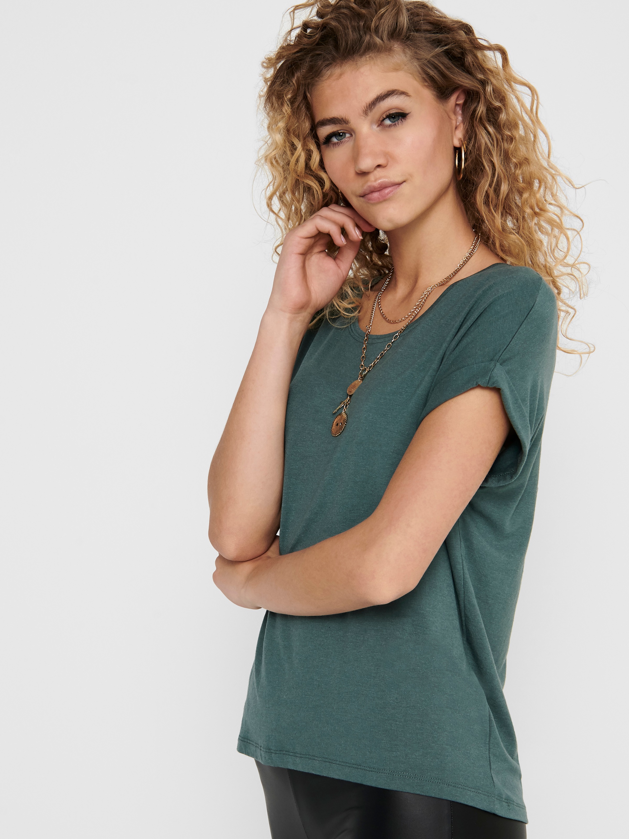 ONLY T-Shirt "ONLMOSTER – T-Shirt mit melierter Optik und elastischem Mater günstig online kaufen