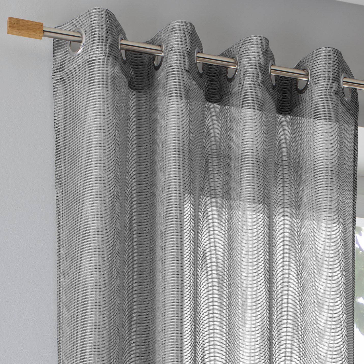 Kutti Vorhang "Vinola" Ösen 1 Stk. tlg. Ösengardine modern Netzstruktur Gla günstig online kaufen