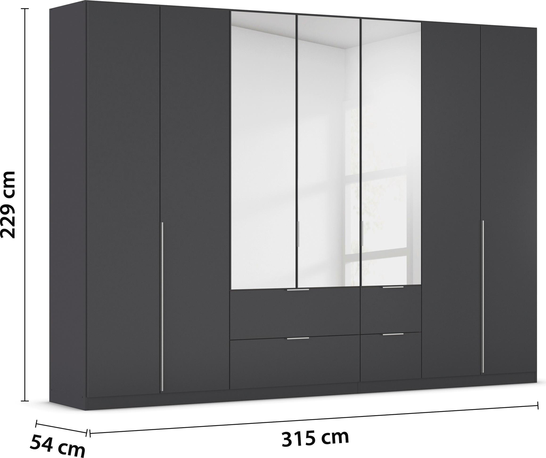 rauch Drehtürenschrank »Kleiderschrank Schrank Garderobe AGORDO mit Dekor- oder Hochglanzfront«, (in zwei Griff-Farben mit Dekor- oder Hochglanzfront), mit Außenschubkästen, in 6 Breiten und 2 Höhen MADE IN GERMANY
