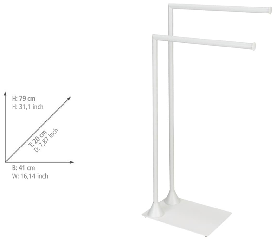 WENKO Handtuchständer »Modell Hella«, aus Stahl mit 2 Stangen, für Handtücher und Kleidung