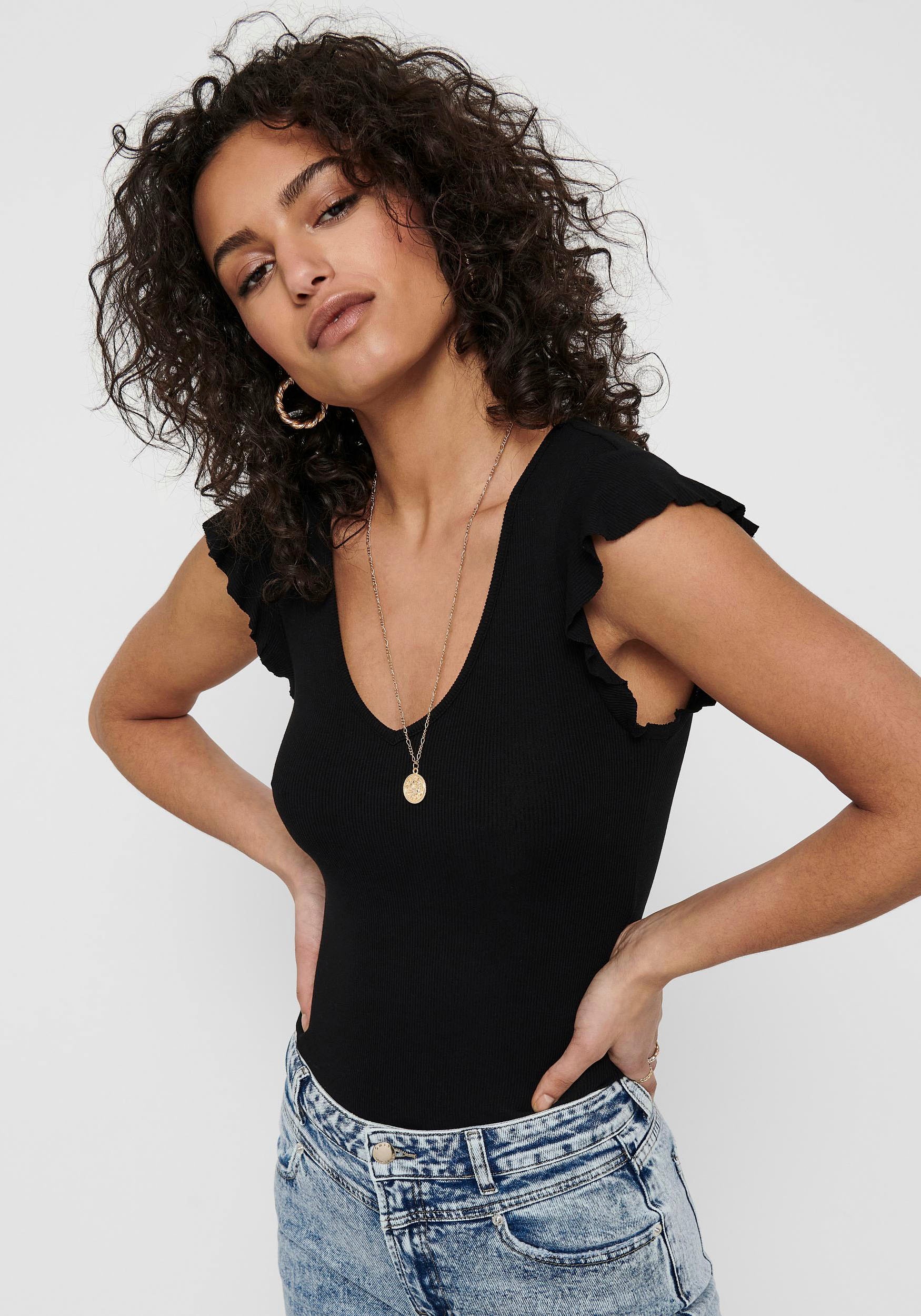 ONLY V-Shirt "ONLBELIA – V-Ausschnitt für femininen Sommerkomfort", regular günstig online kaufen