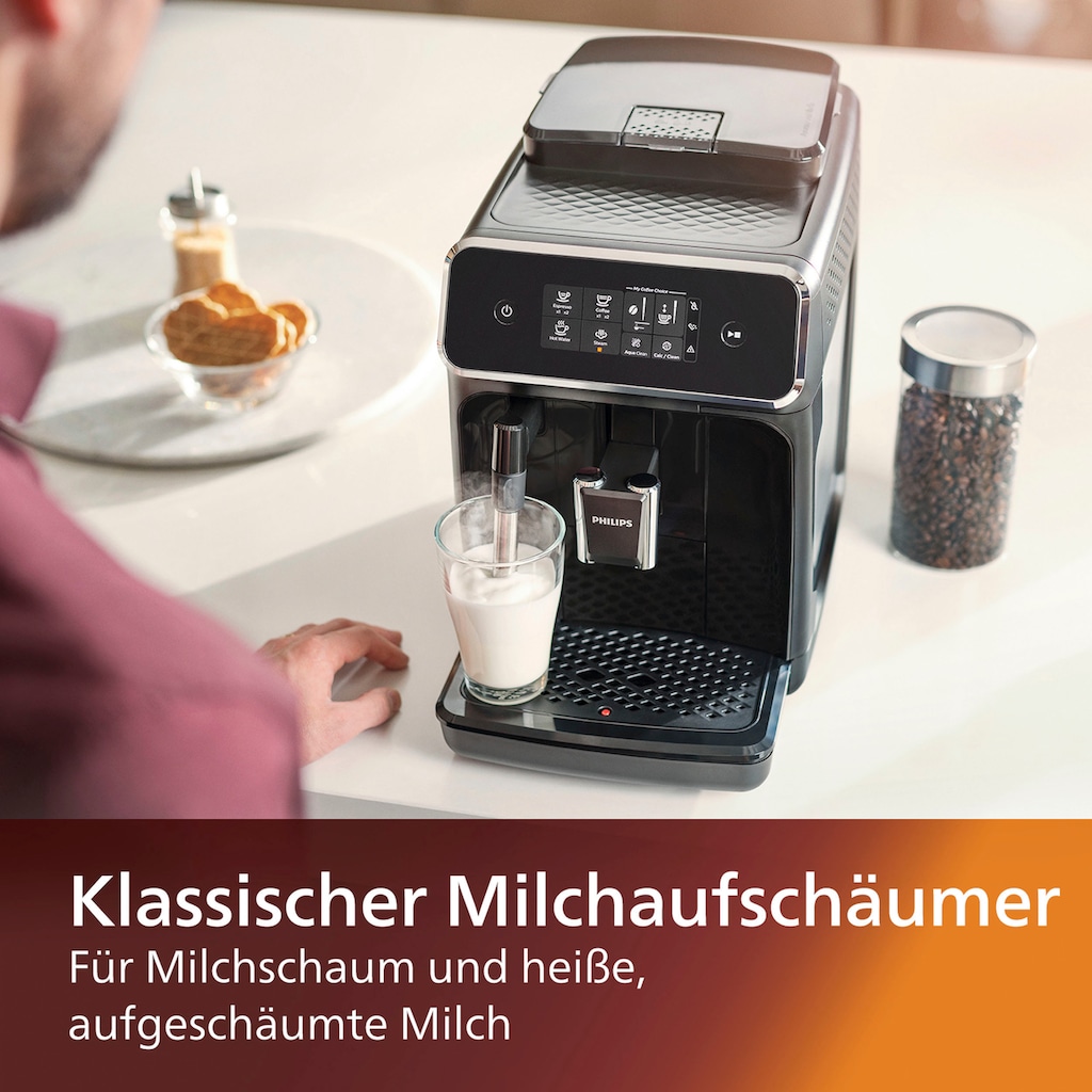 Philips Kaffeevollautomat »2200 Serie EP2220/10 Pannarello«, für 2 Kaffeespezialitäten und anpassbarer Aromastärke, mattschwarz