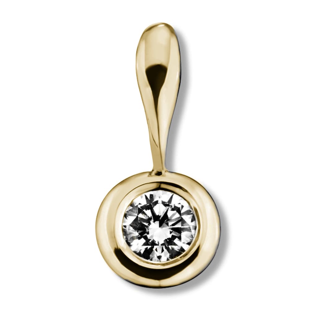 ONE ELEMENT Kette mit Anhänger »0 10 ct Diamant Brillant Zarge Anhänger aus 585 Gelbgold« Schmuckset Set mit verstellbarer Halskette
