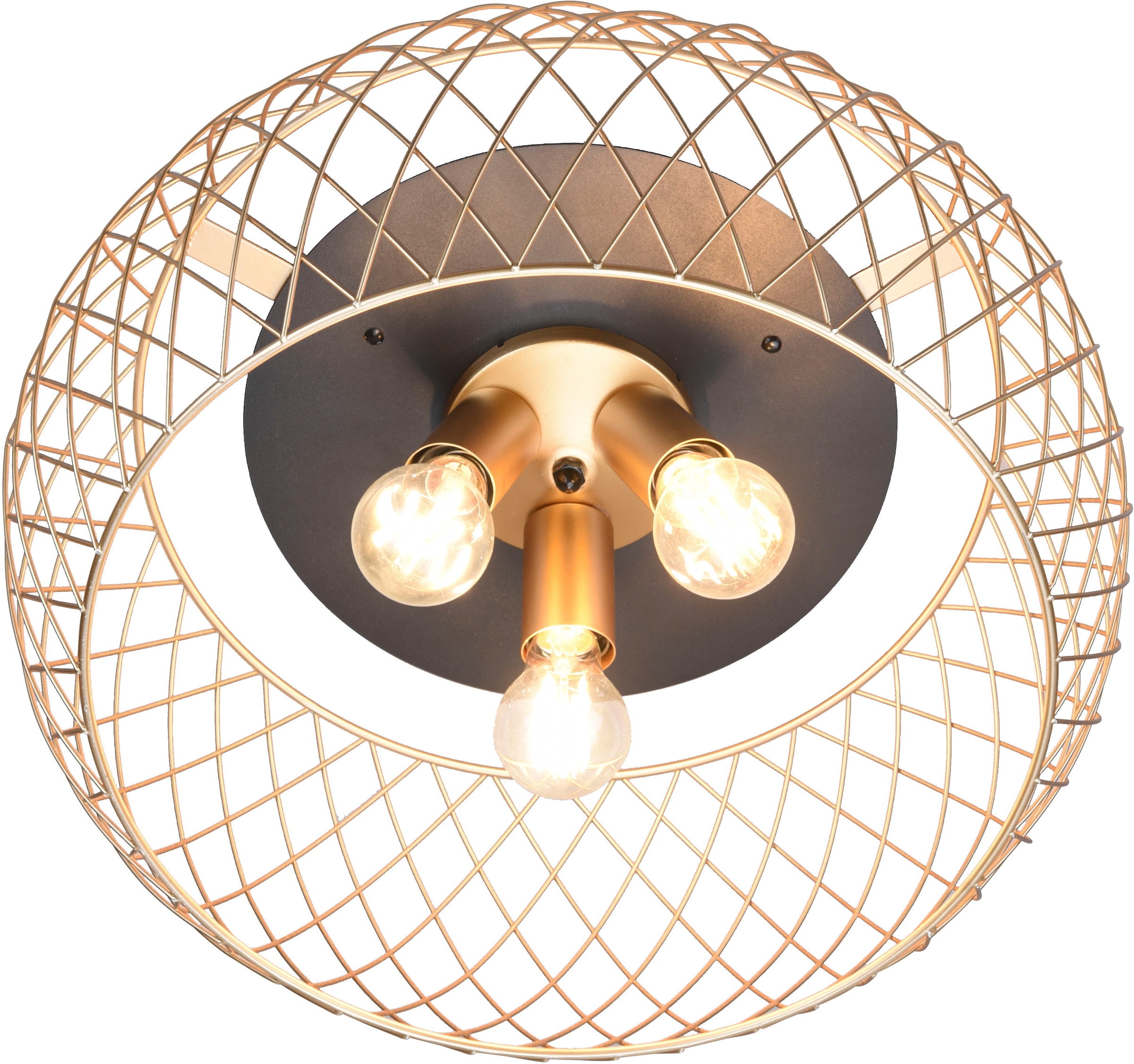 TRIO Leuchten Wohnzimmer Gitteroptik | exkl BAUR Deckenlampe »Tamil«, Deckenleuchte Metallschirm max 40W, 3xE27 flammig-flammig, 3