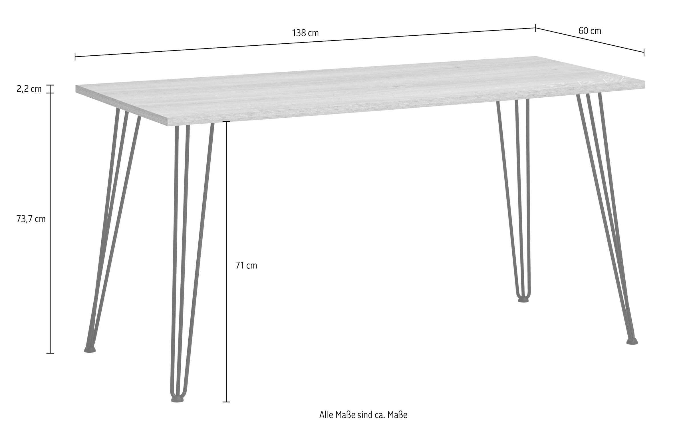 Schildmeyer Schreibtisch »Emmik, Breite 138 cm, klassisch, zeitlos, schick«, (2 St.), Made in Germany