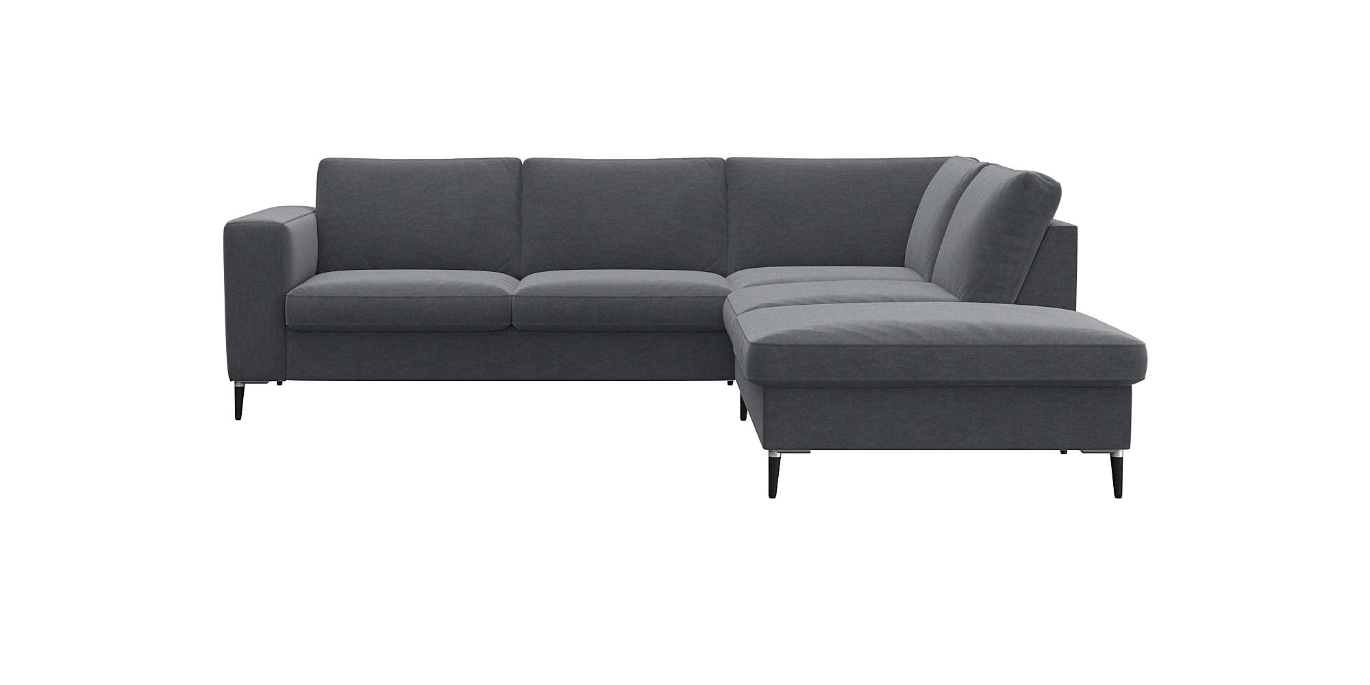 FLEXLUX Ecksofa "Fiore, bequem und komfortabel, zeitlos, L-Form" breite Armlehnen, Füße Alu/schwarz, B/T 241/225 cm, Kaltschaum im Sitz
