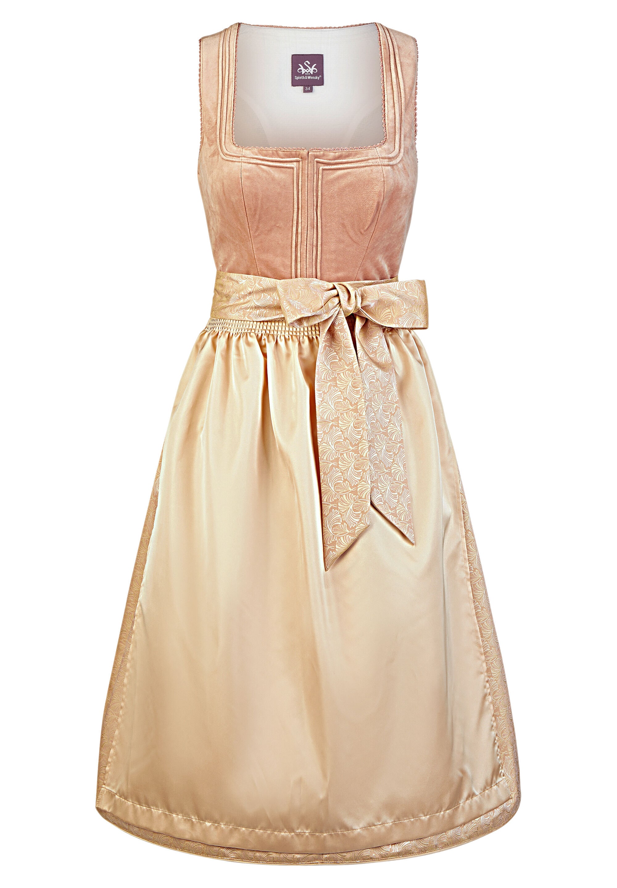 Spieth & Wensky Dirndl "Hadwine" Eleganter, puristischer Karree-Ausschnitt