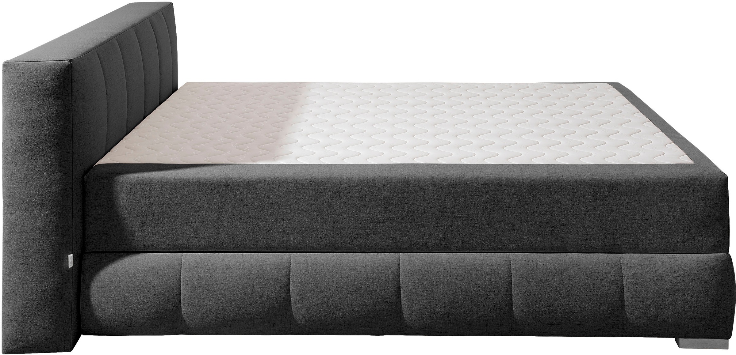 Boxbett HOME AFFAIRE "Chelles", grau (anthrazit), B:147cm L:225cm, Komplettbetten, inkl. Topper und Bettkasten 4