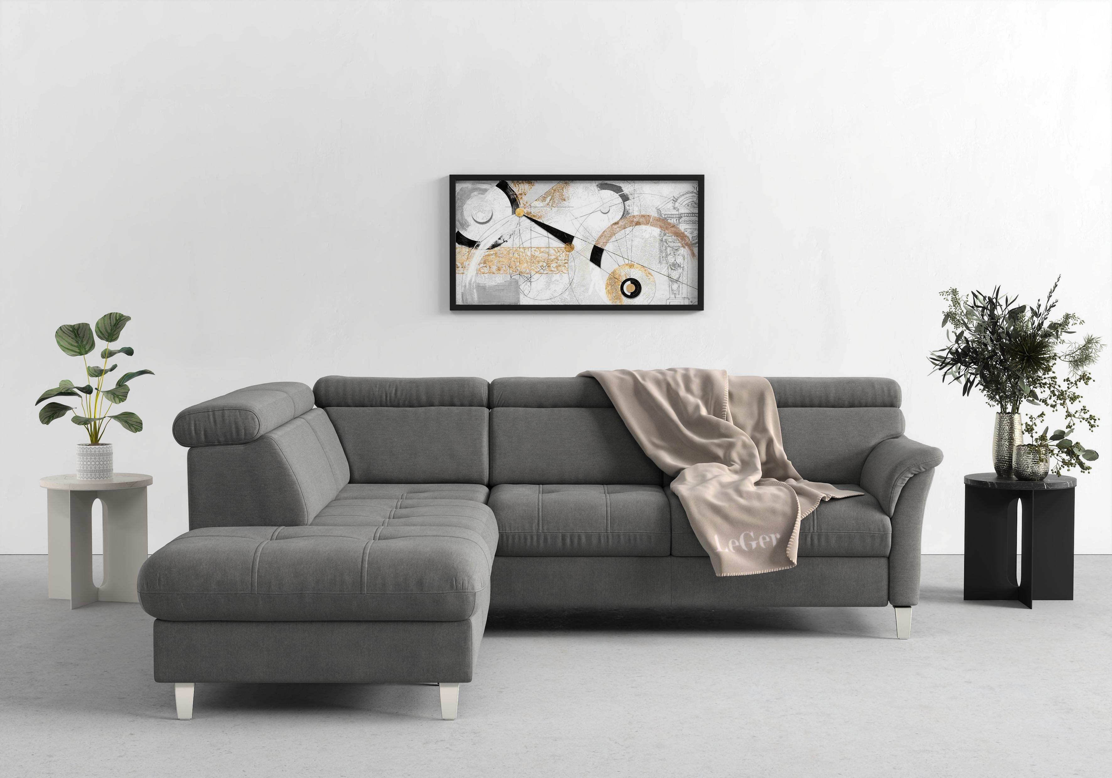 sit&more Ecksofa "Marano L-Form" inklusive Kopfteilverstellung, optional Schlaffunktion & Bettkasten