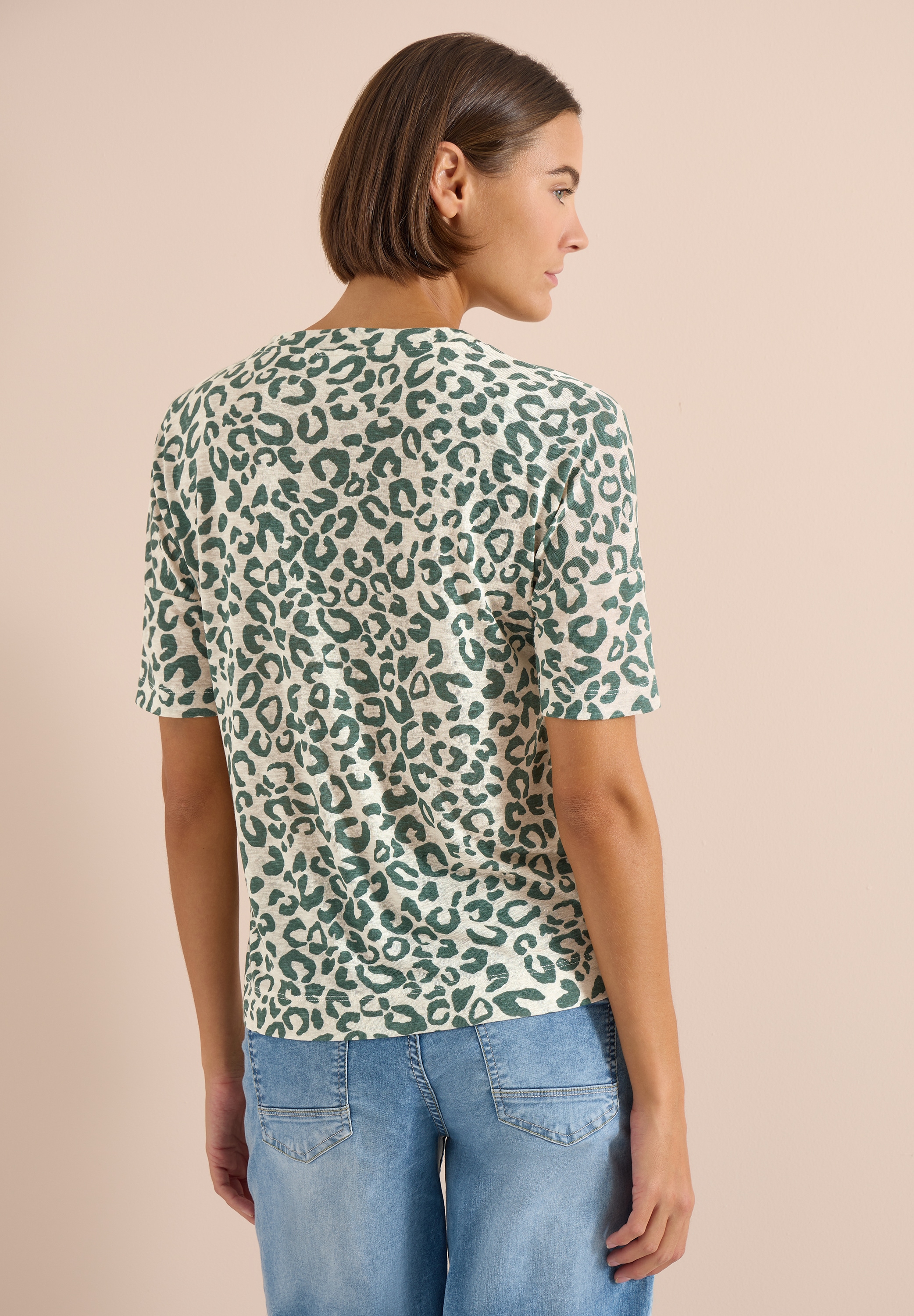 Cecil T-Shirt in Leinen-Optik