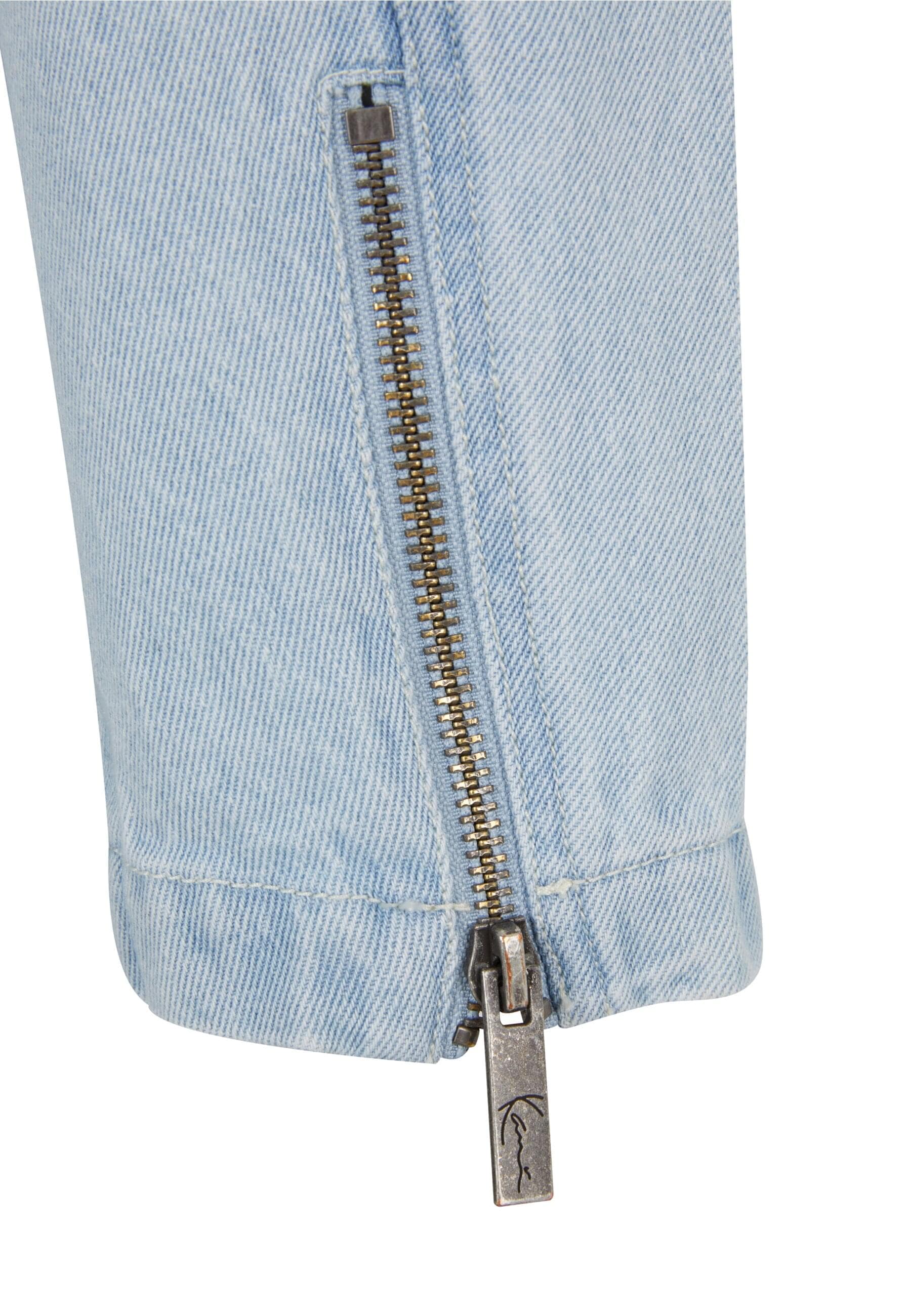 Karl Kani Allwetterjacke »Karl Kani Retro TM Denim Biker Jacket«, (1 St.), ohne Kapuze