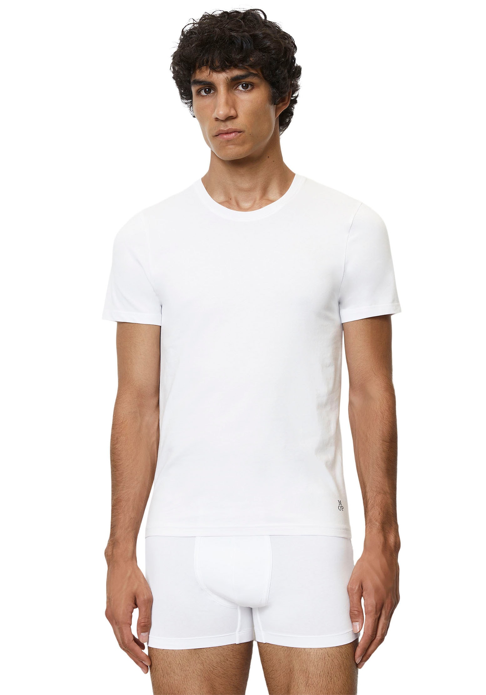 Marc O'Polo T-Shirt »Essentials«, (2er Pack), mit dezentem Markenlogo