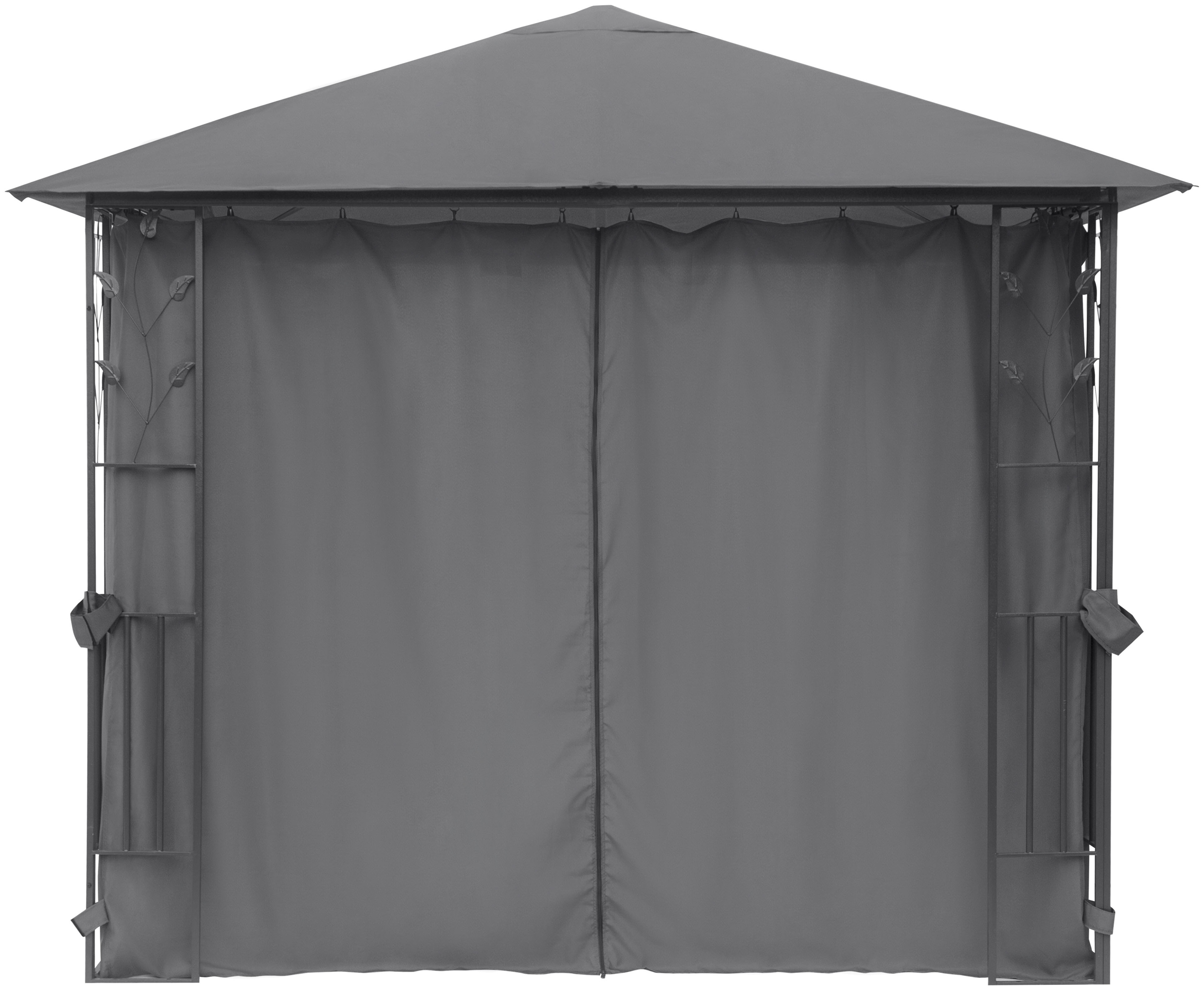 Thumbnail - KONIFERA Pavillon "Athen", BxT: 300x300 cm, Blätter-Optik, inkl. 4 Seitenteile