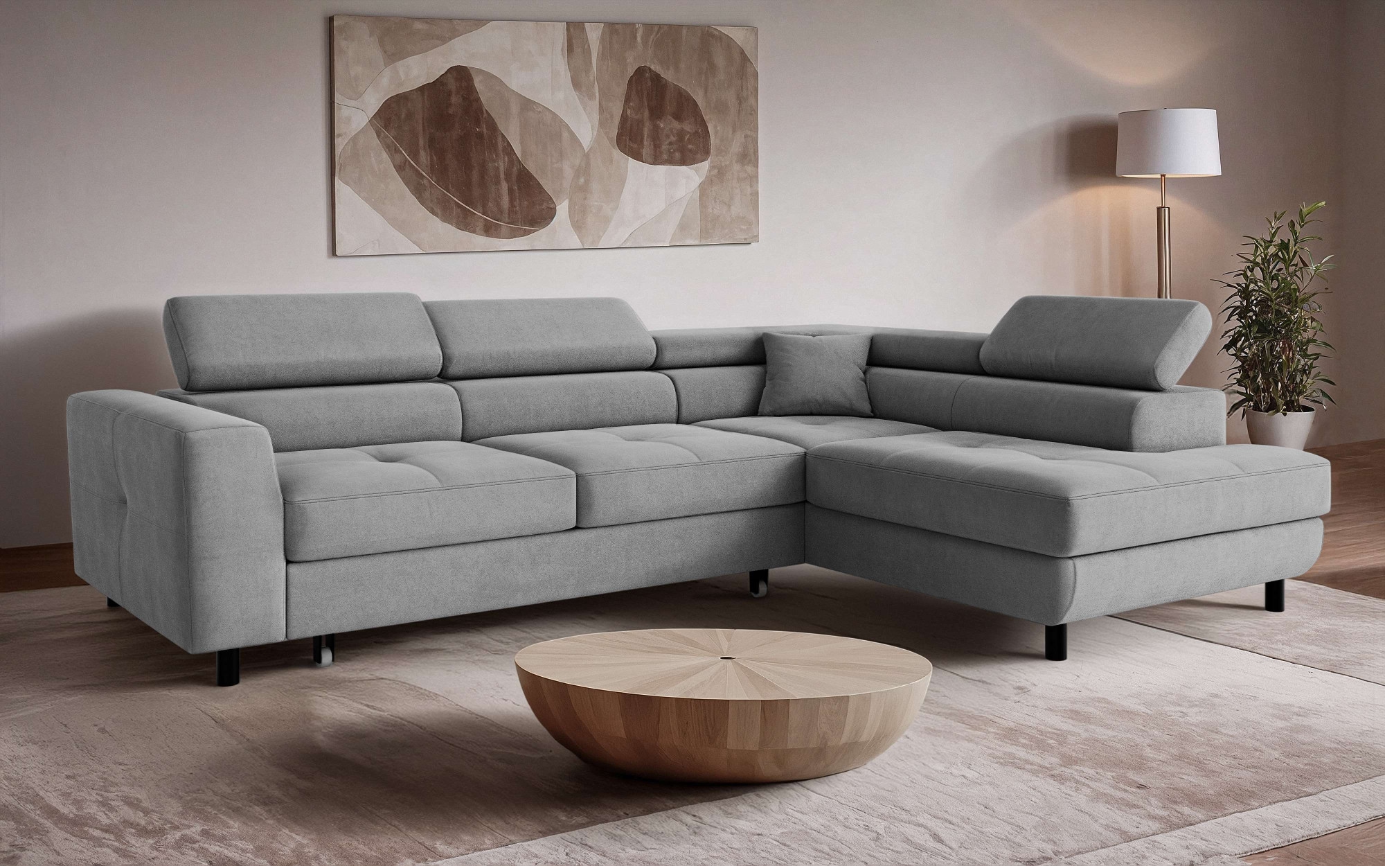 OTTO home Ecksofa "AADEN Schlafsofa mit verstellbaren Kopfstützen, B/T/H: 2 günstig online kaufen