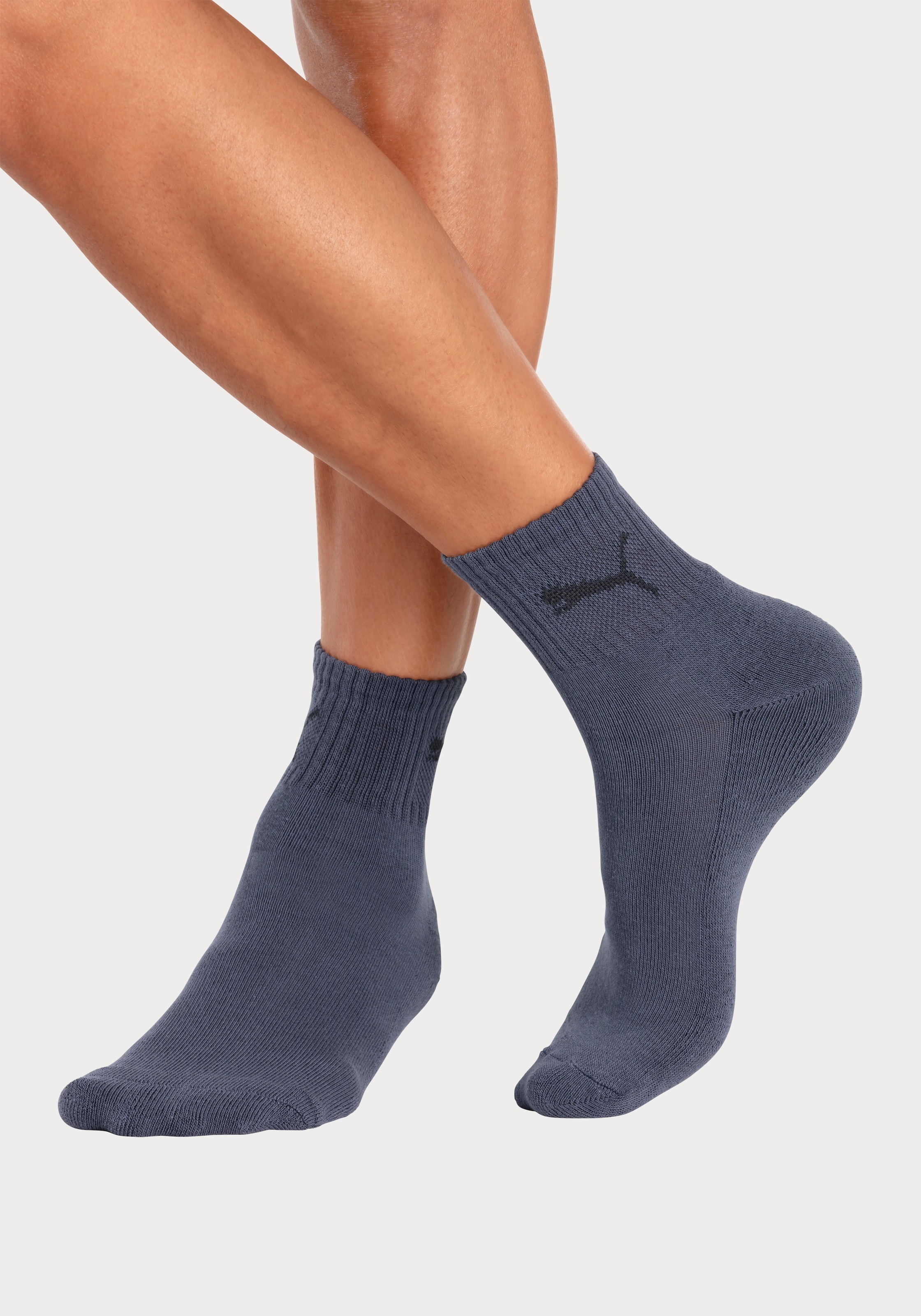 PUMA Kurzsocken, (3 Paar), mit eingestricktem Logo im Bund günstig online kaufen