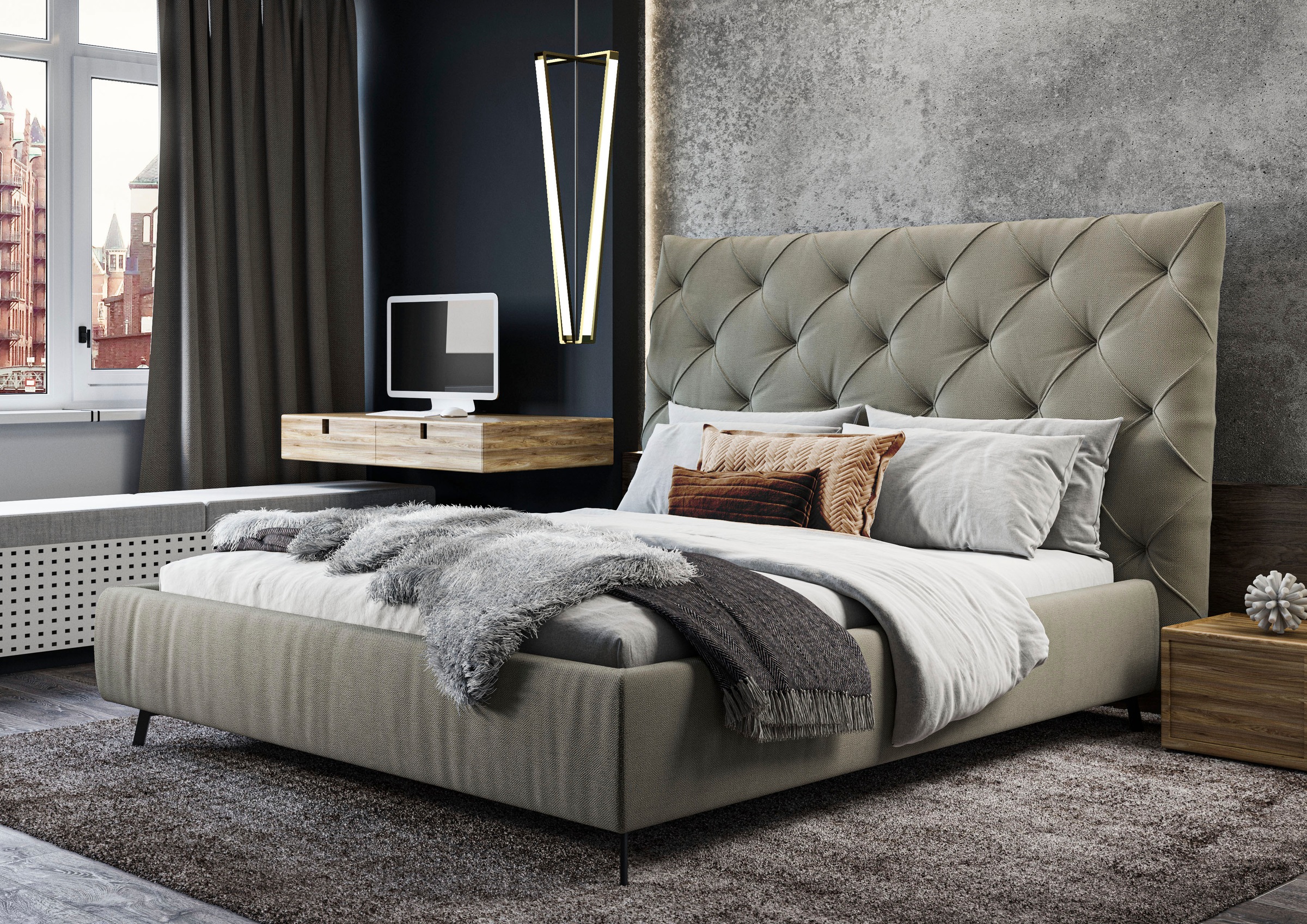 Home affaire Polsterbett "Maxime, in 4 Breiten bis 200cm, auch in Leder" Ko günstig online kaufen