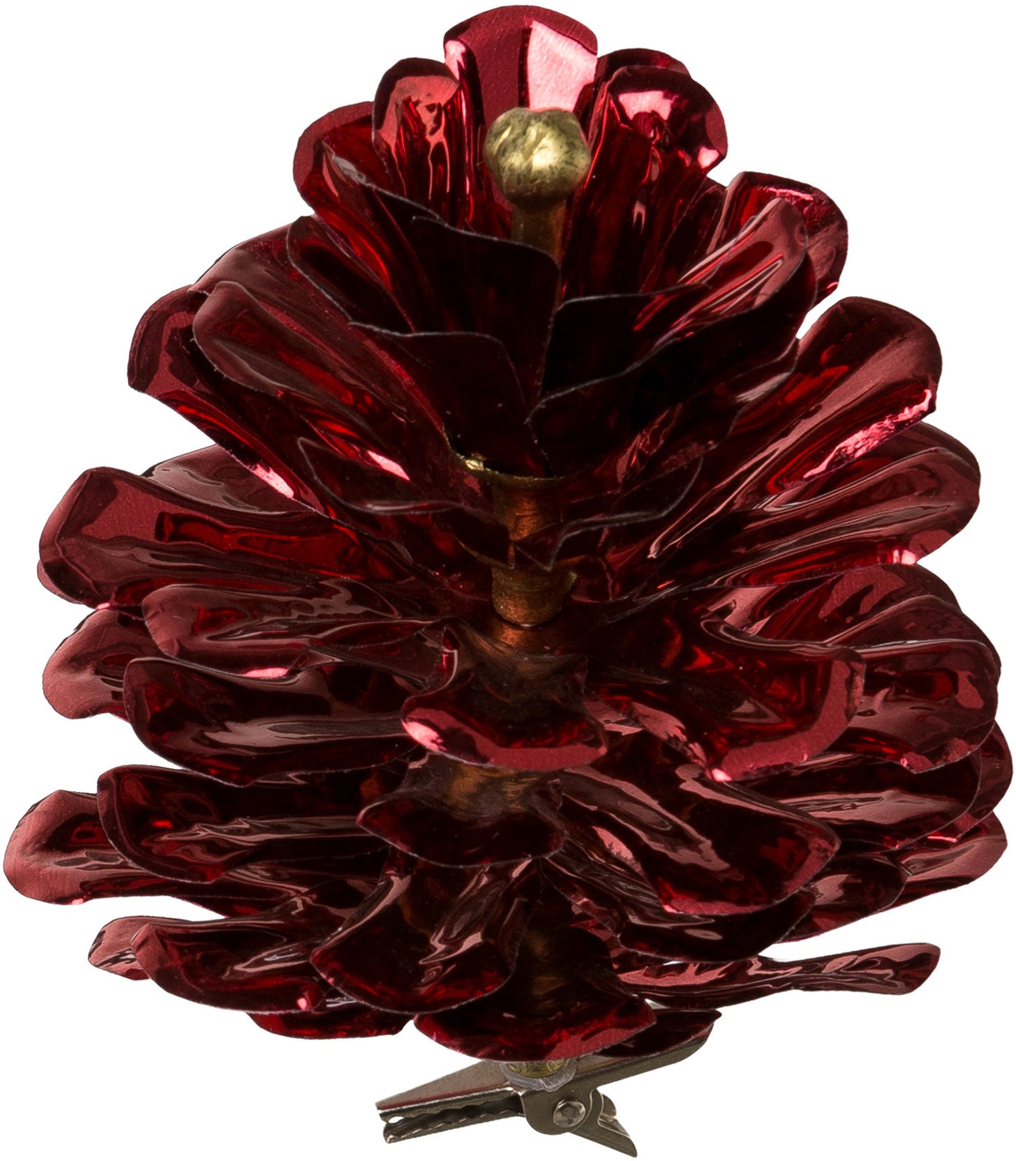 Creativ green Weihnachtsbaumklammer »Weihnachtsdeko rot aussen, Christbaumschmuck«, (Packung, 6 tlg.), in Metallic-Optik