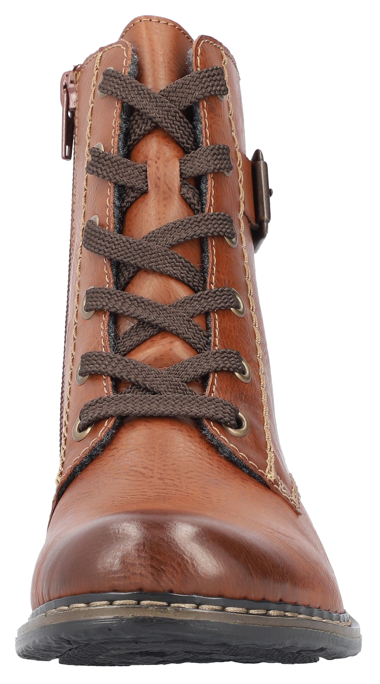 Rieker Schnürstiefelette, Schnürboots, Klassik-Boots, Blockabsatz, in Used-Optik
