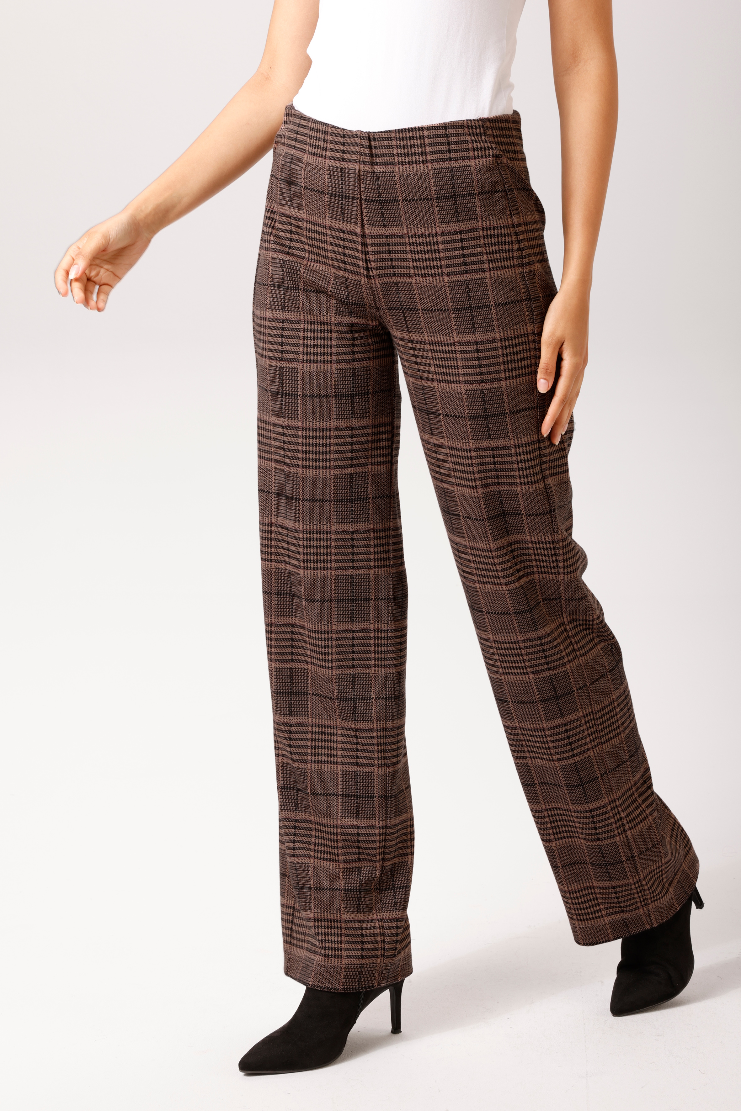 Aniston CASUAL Schlupfhose im farbharmonischen Karo-Dessin - NEUE KOLLEKTION