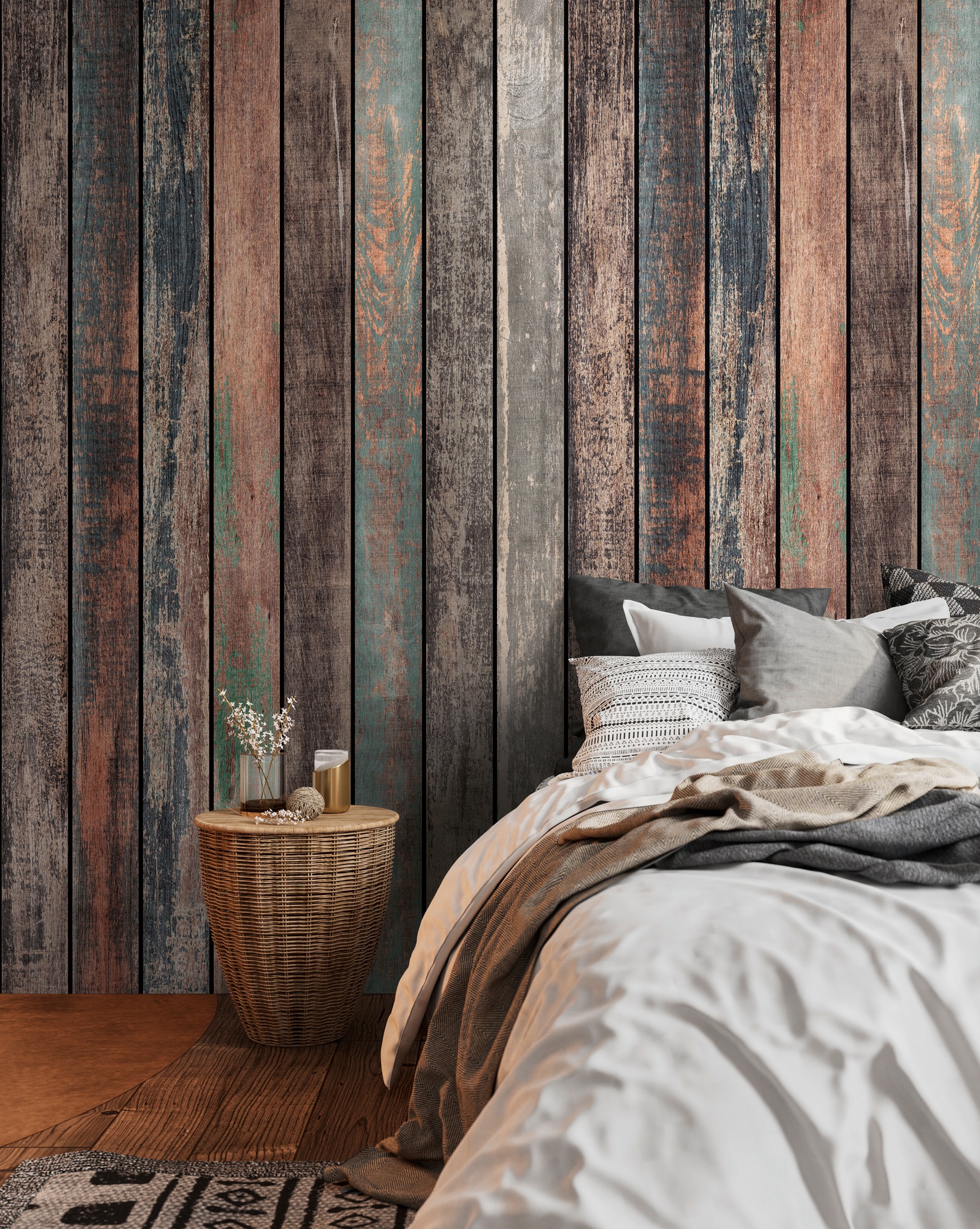 living walls Fototapete ""THE WALL III" Used-Look-Tapete, Motivtapete, Holzoptik" matt glatt Vliestapete "Holzbretter" für Schlafzimmer, Küche, Wohnzimmer
