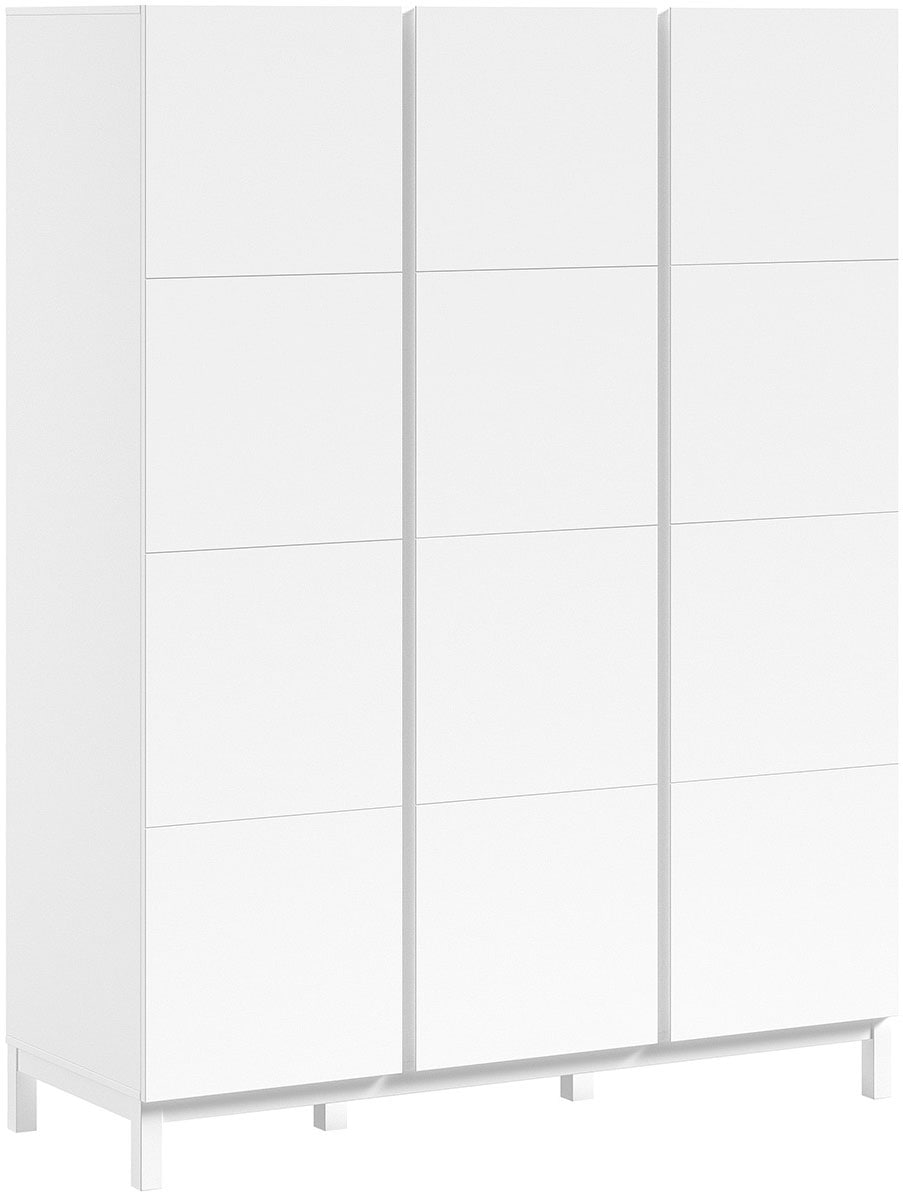 Vipack Jugendzimmer-Set »Set best. aus Einzelbett 90/200, Nachtkonsole, Kleiderschrank 3-trg.«, (3 tlg.), in gradlinigem Design, pflegeleichte lackierte Oberfläche in Weiß